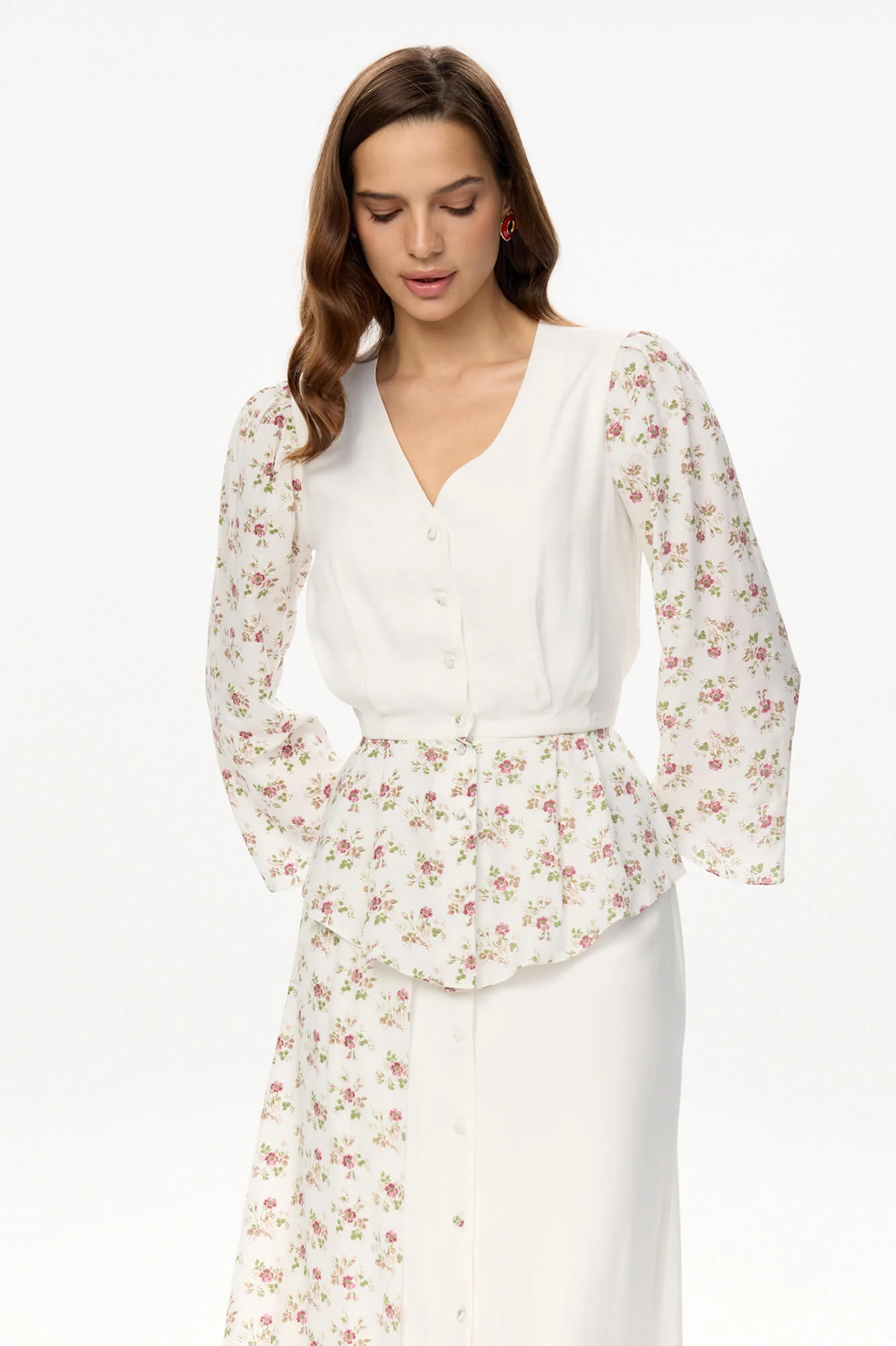 Long Sleeve Button Front Top