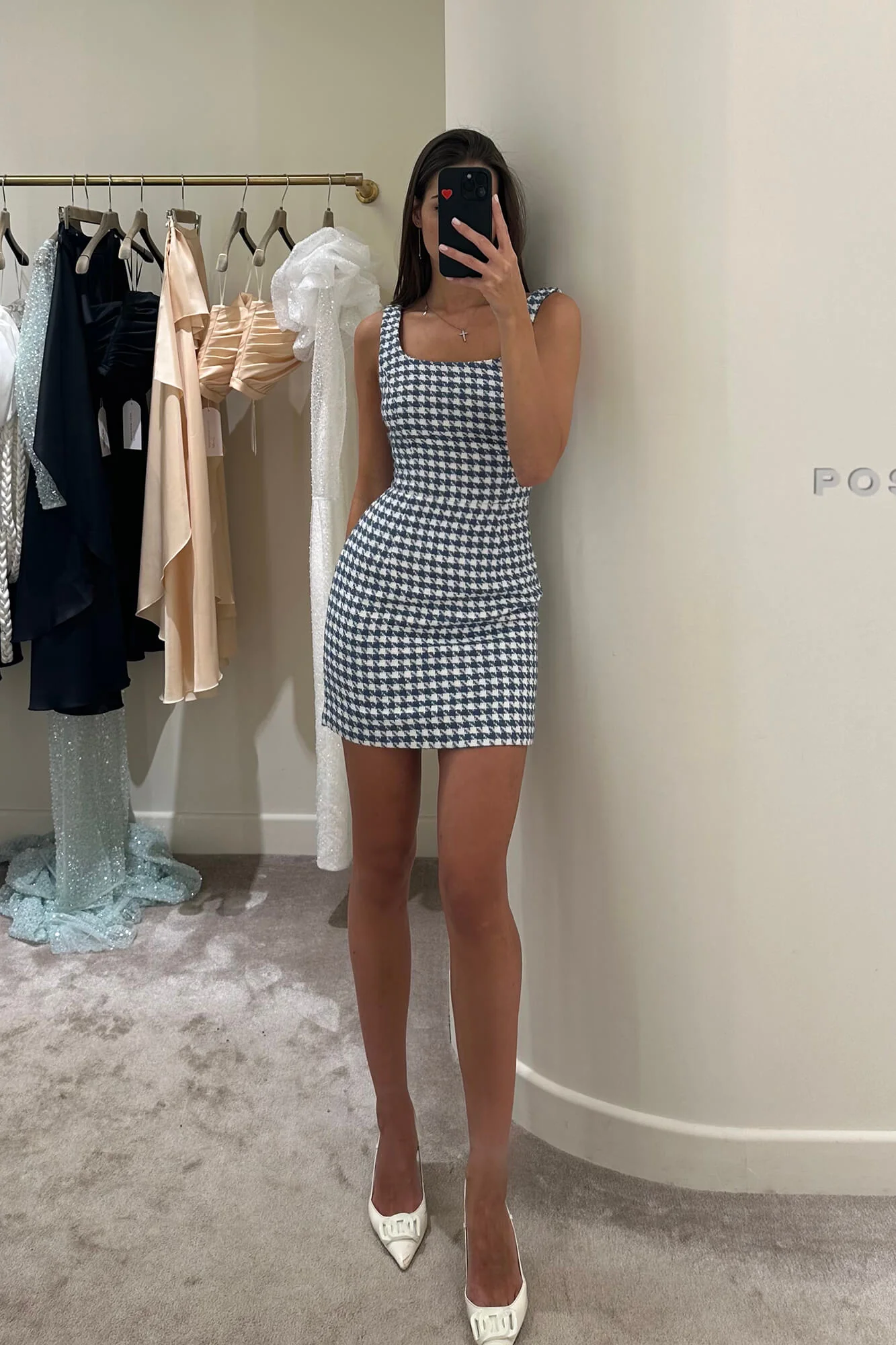 Tweed Strap Mini Dress