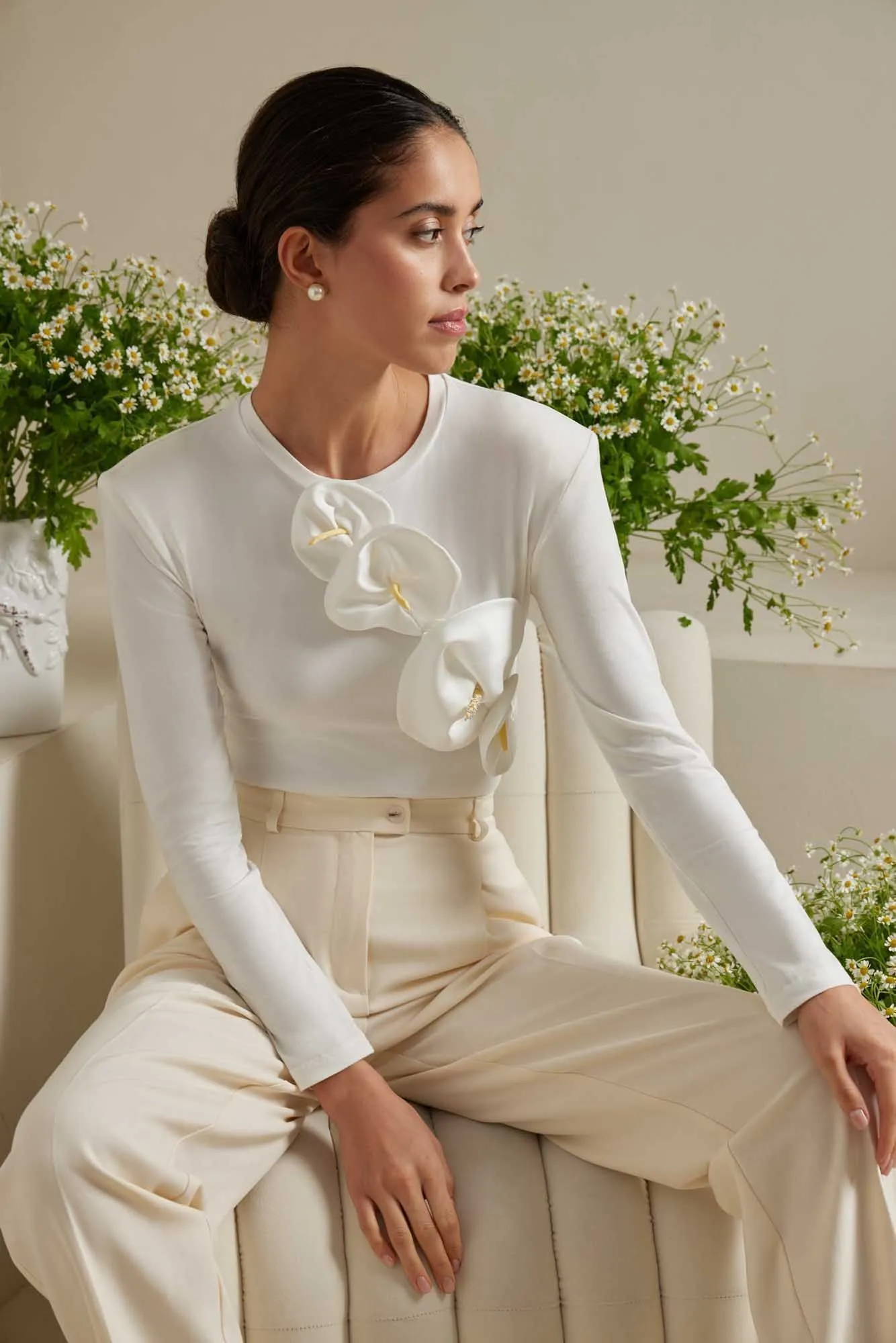 Floral Detail Knitted Bodysuit