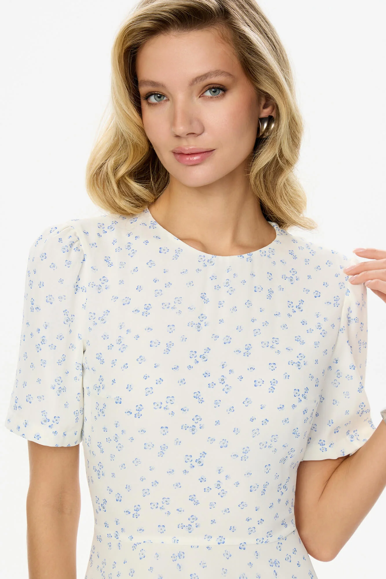 Short Sleeve Floral Midi Dress