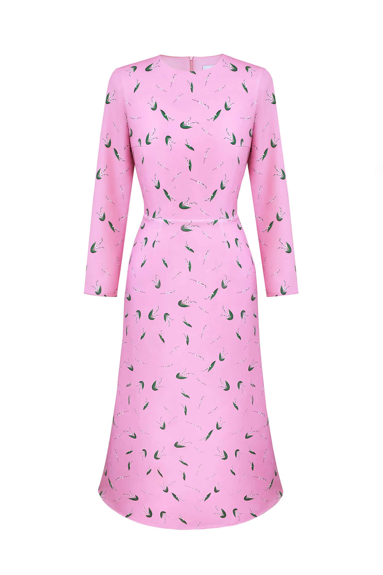 Godet Silhouette Long Sleeve Midi Dress