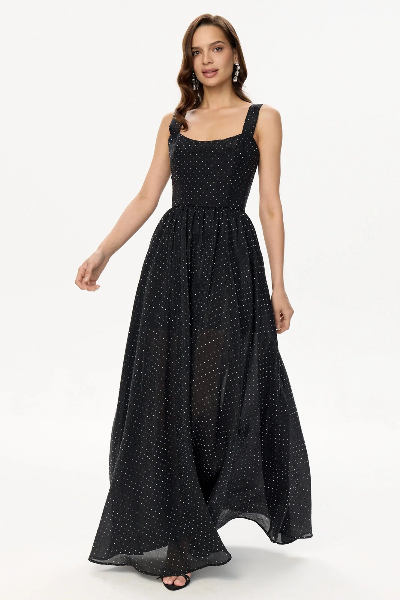 Sweetheart Sequined Midi Dress