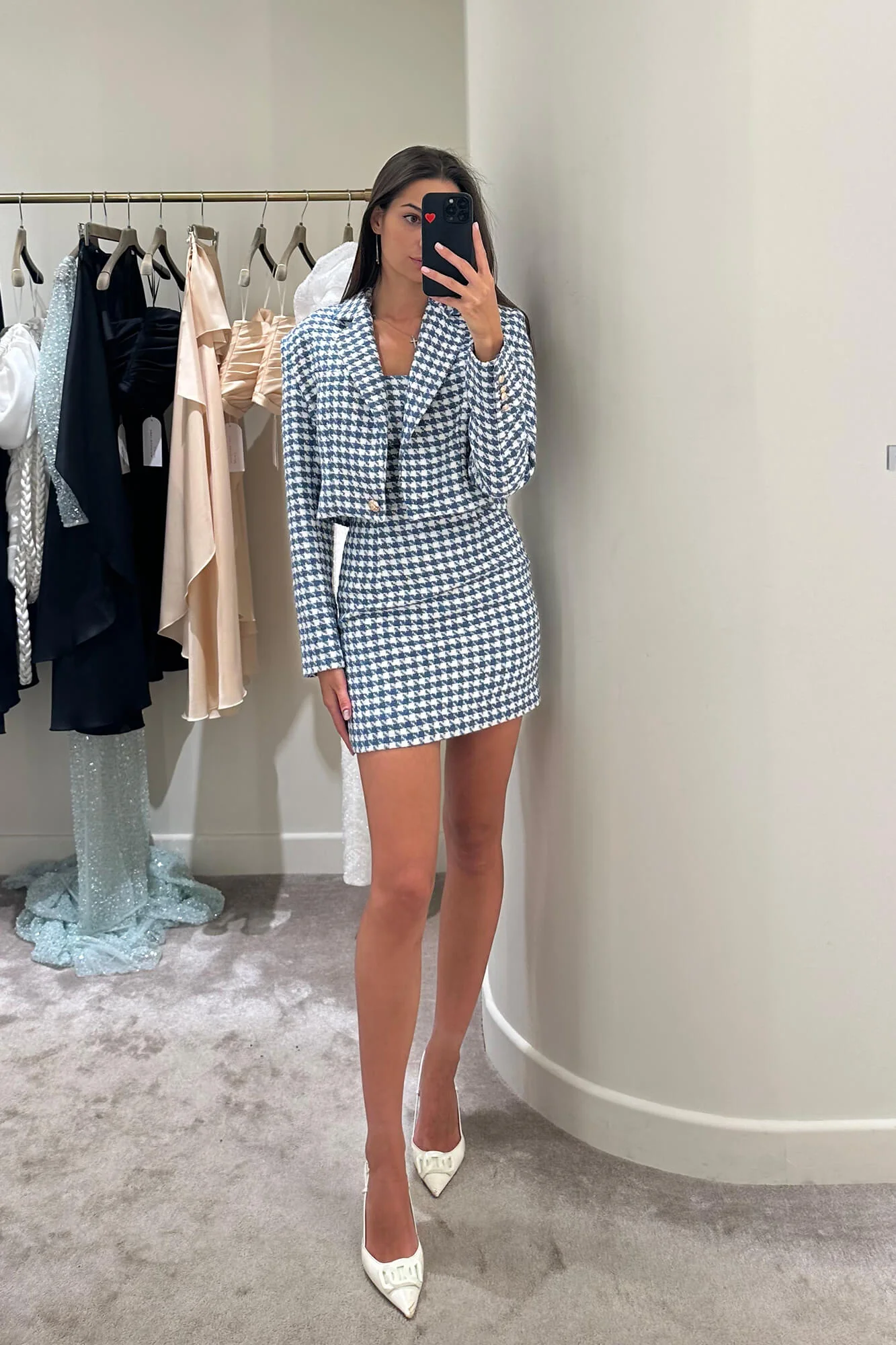 Cropped Jacket With Voluminous Shoulders