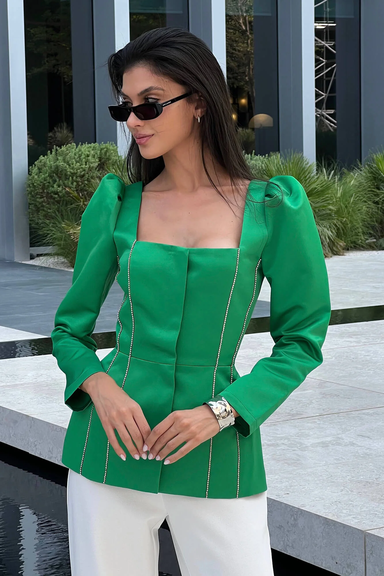 Satin Decorated Top