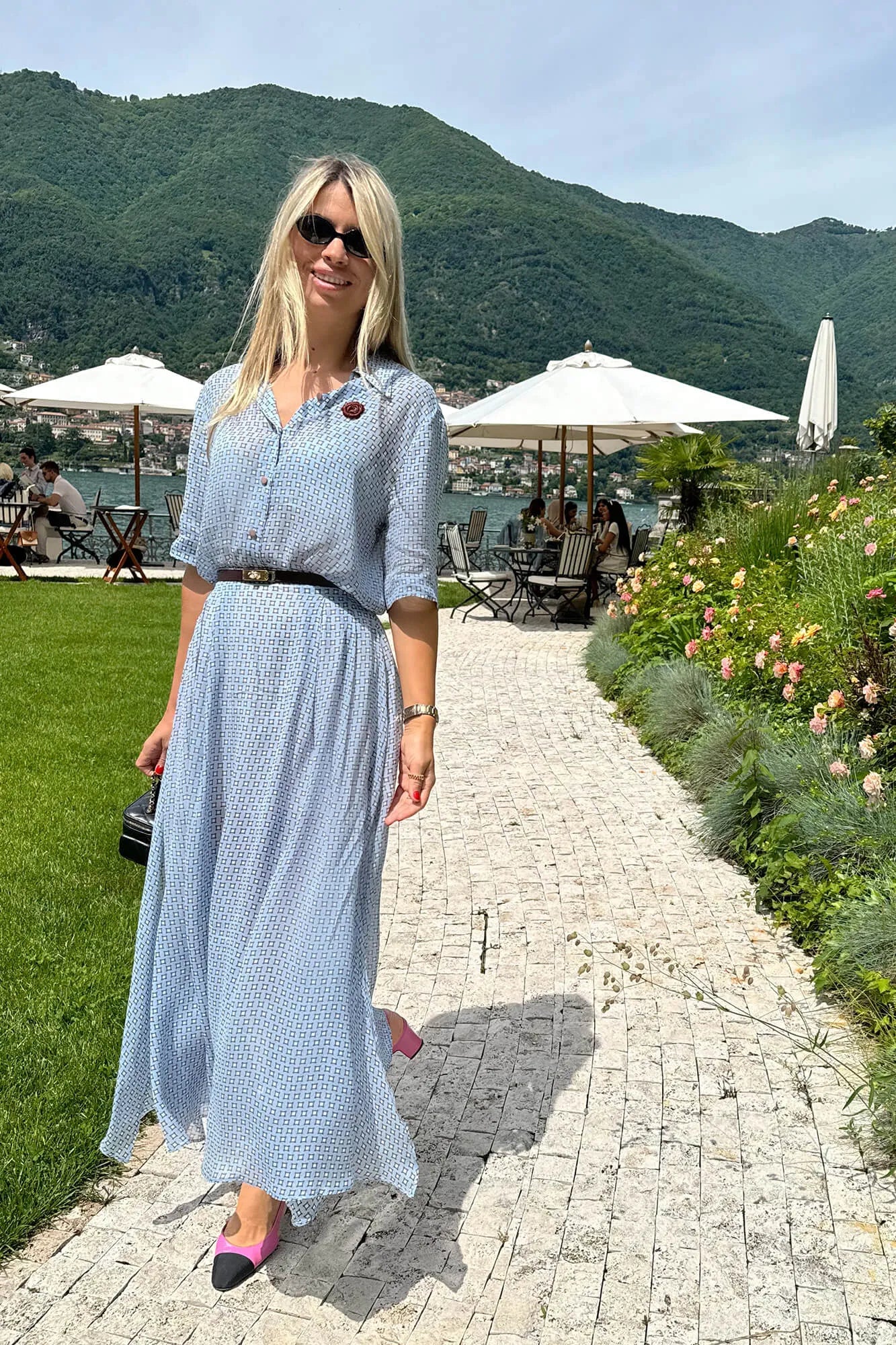 Button Front Blouse with 3/4 Sleeves