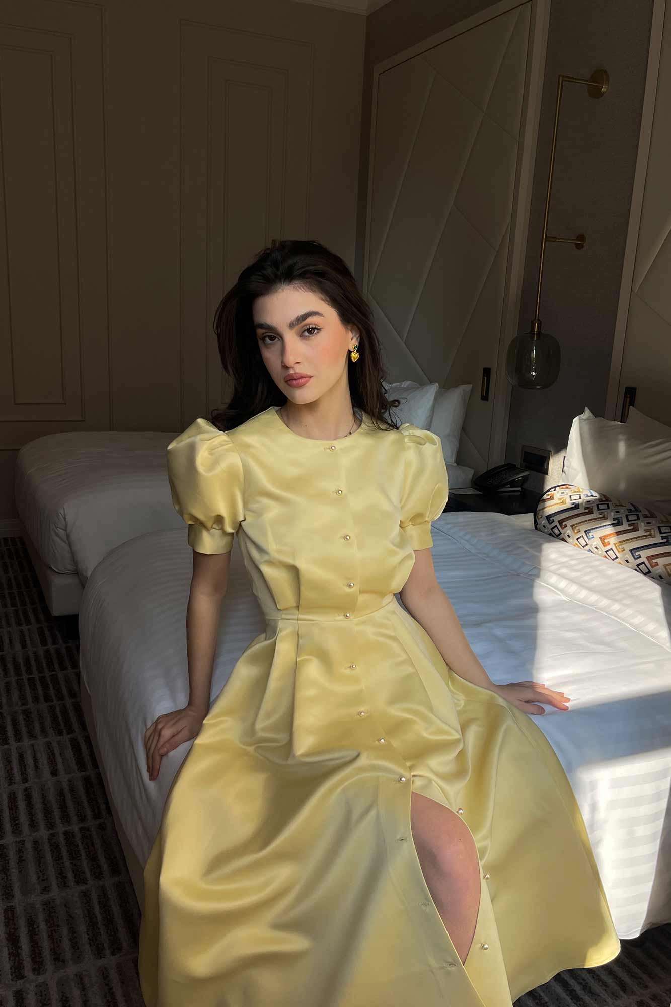 Button Front Midi Dress