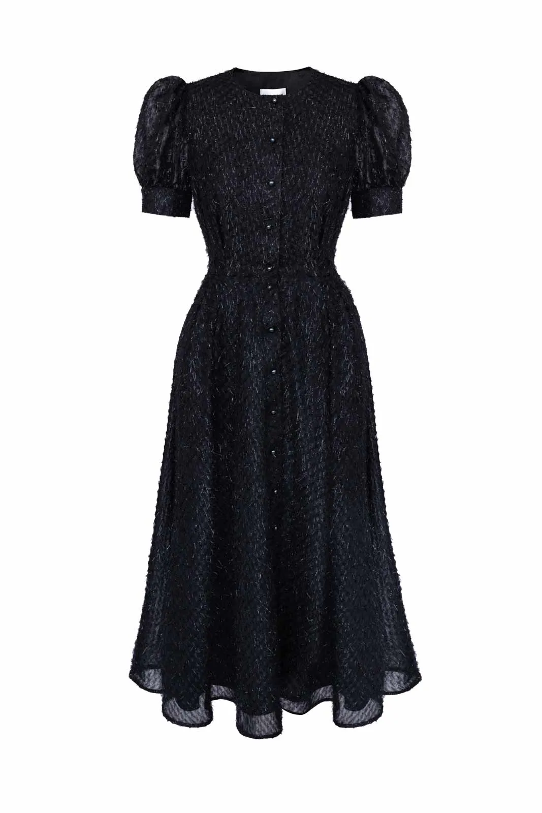 Sequin Button Front Midi Dress