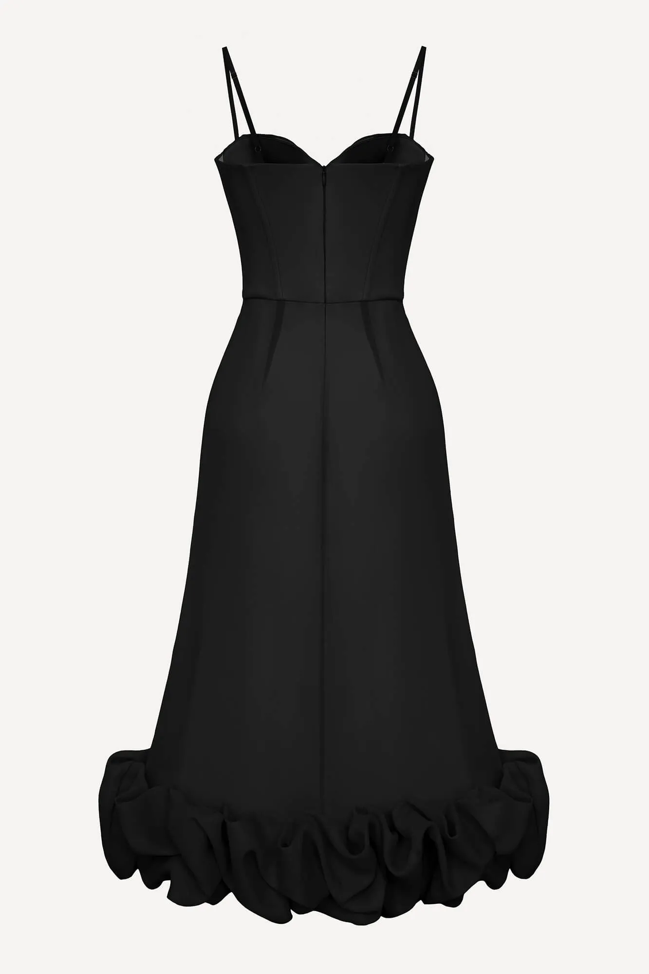 Draped Bodice Bottom Flounced Bustier Dress