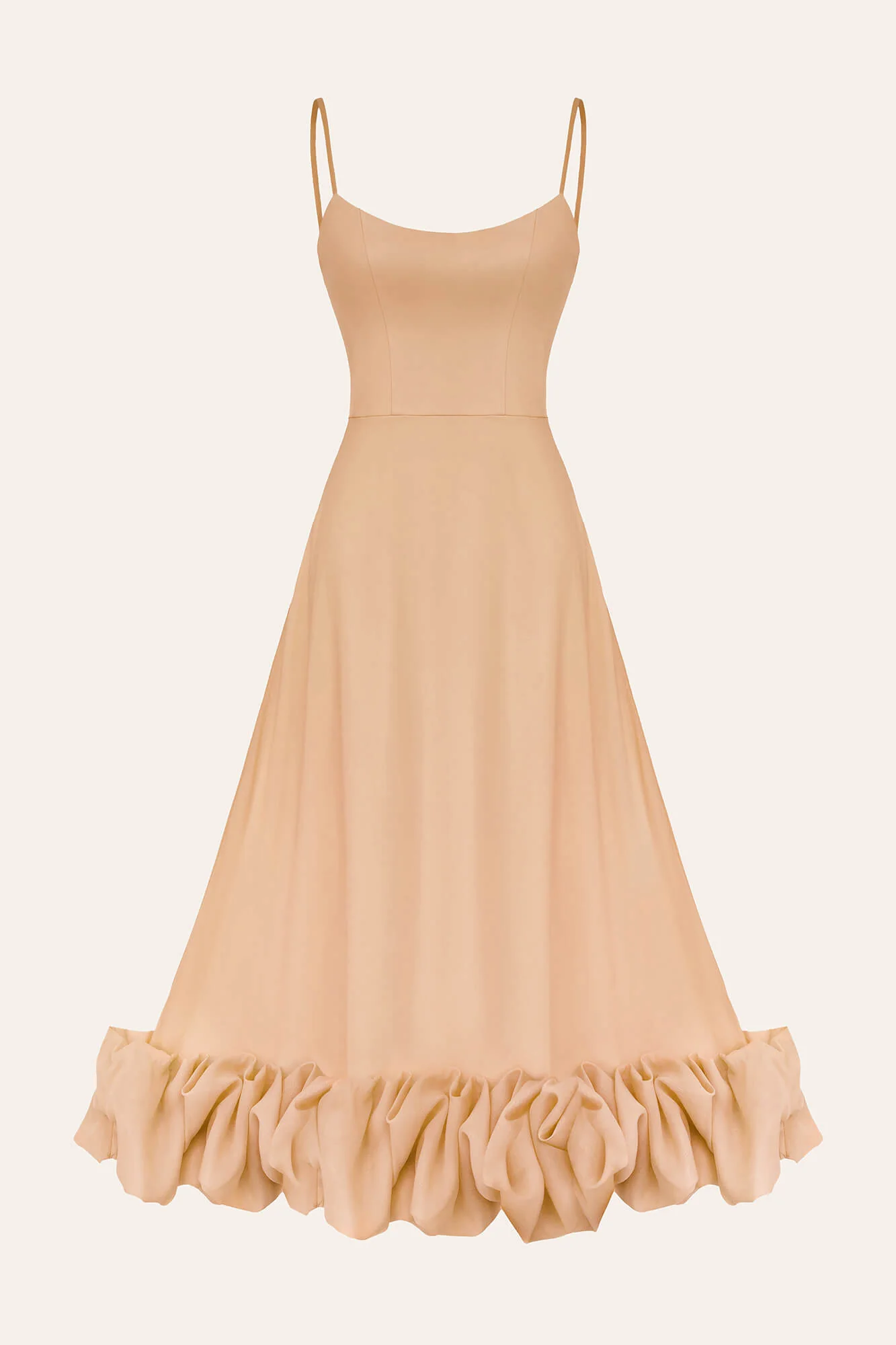 Flounce Bustier Midi Dress