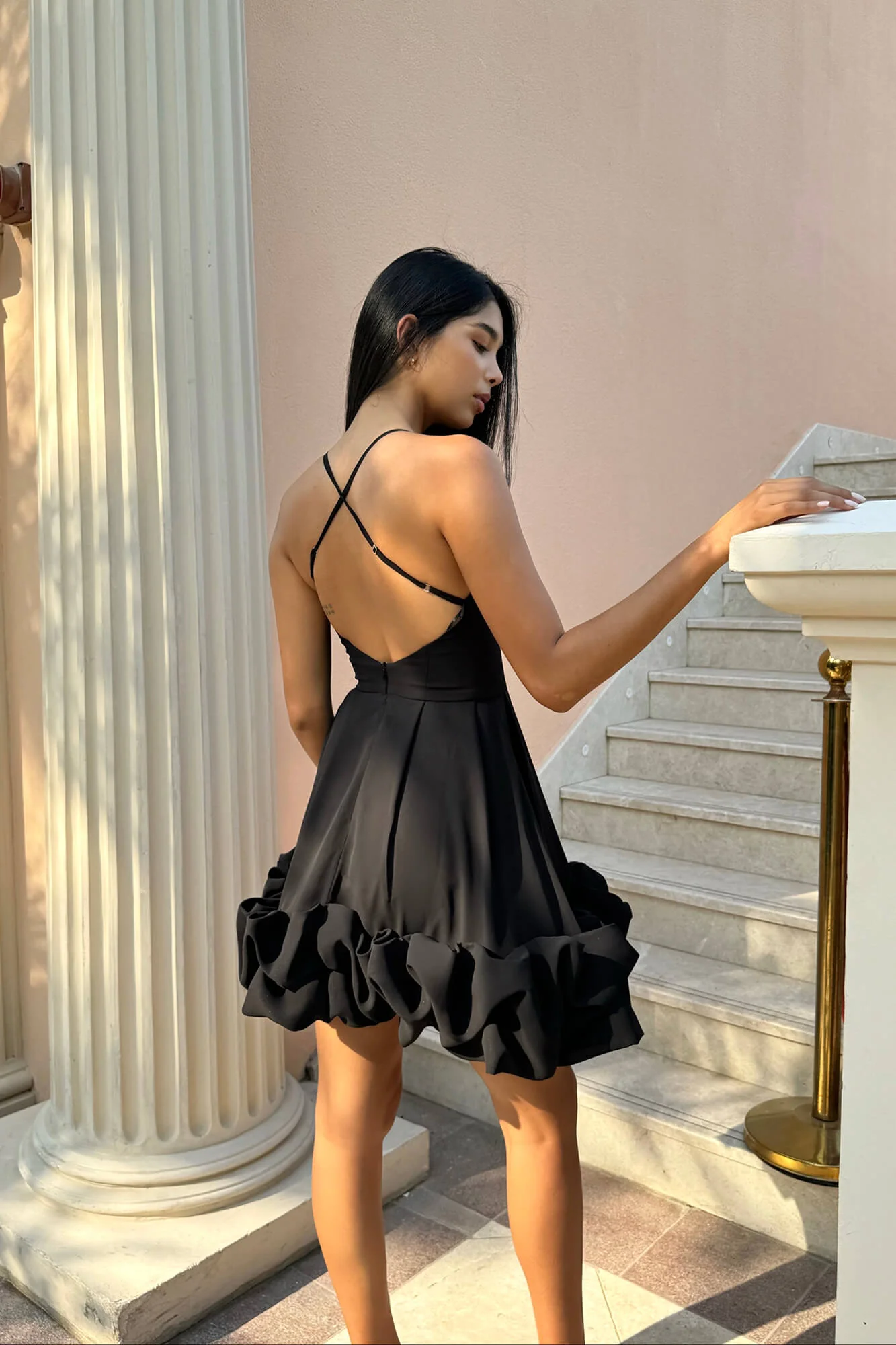Backless Bustier Mini Dress