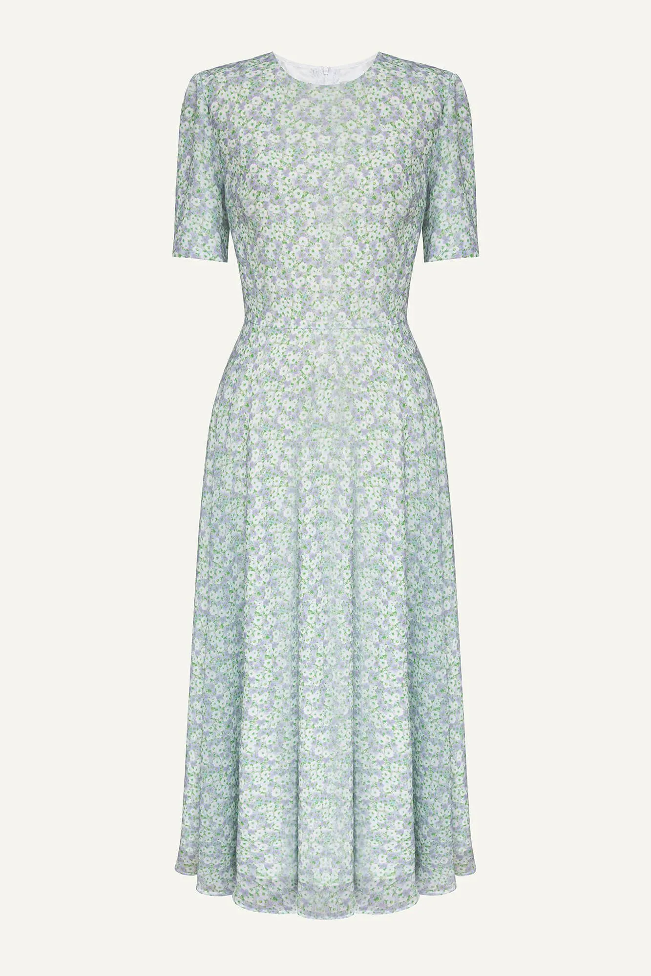 Short Sleeve Floral Midi Dress