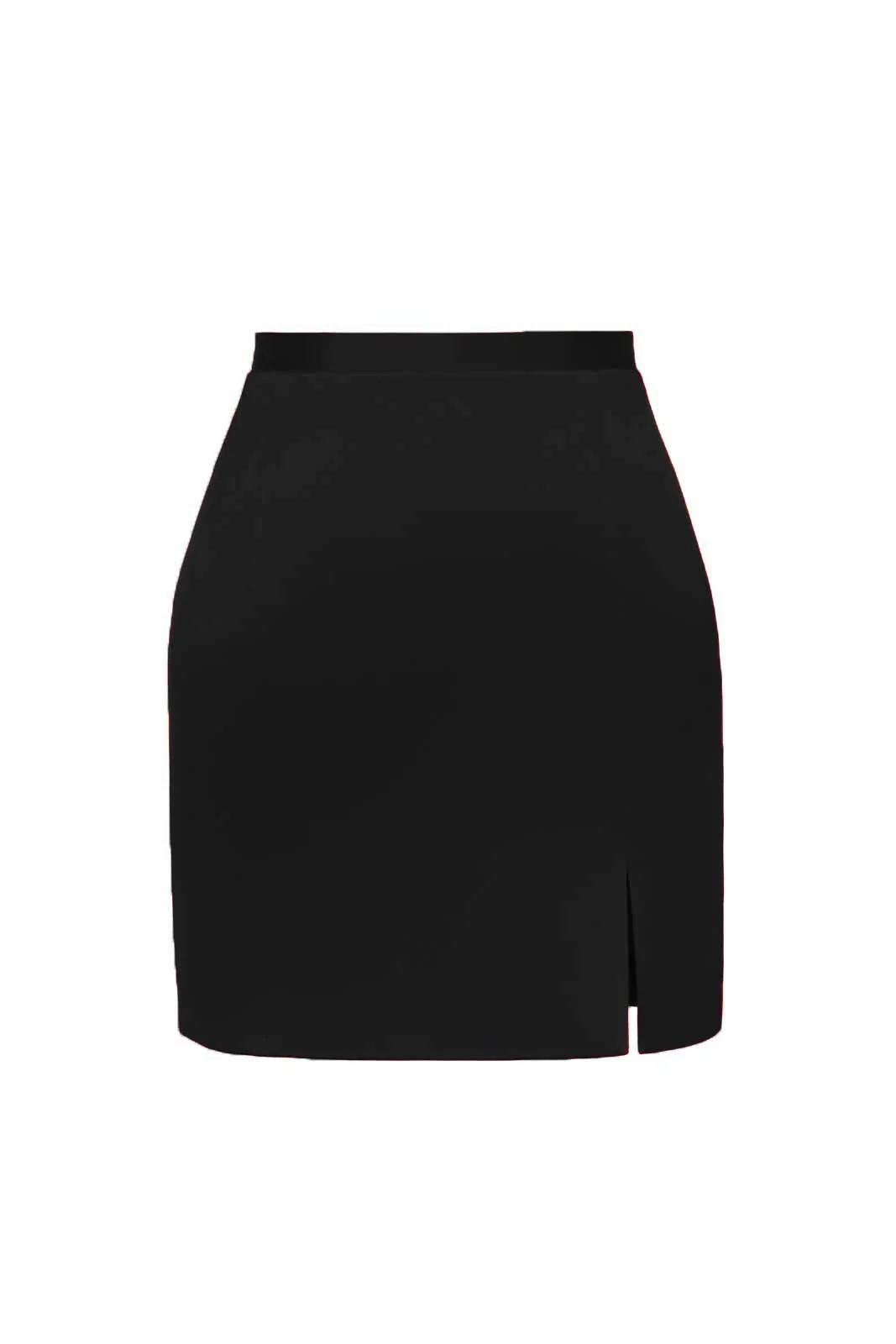Satin Slit Mini Skirt