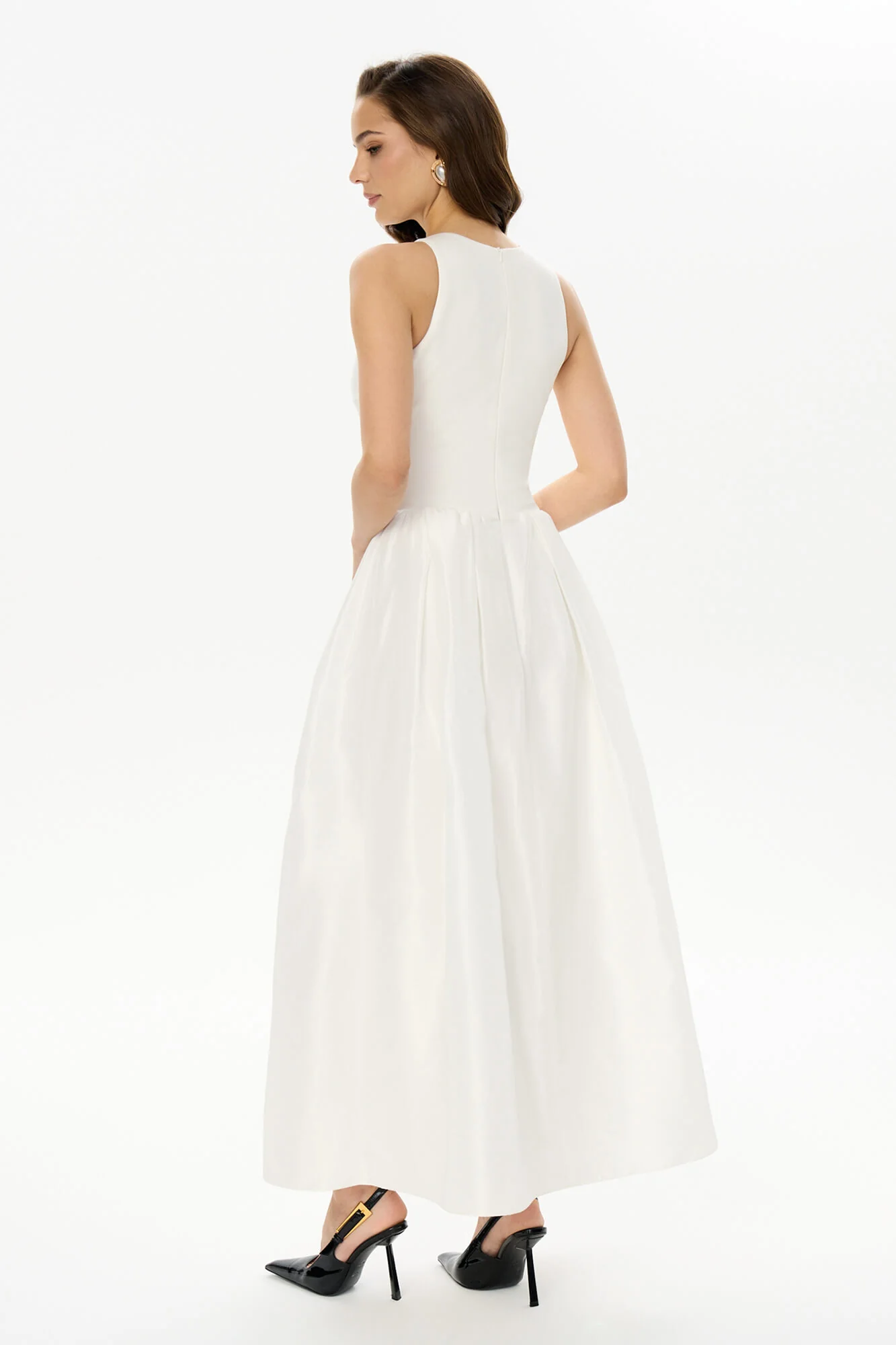 Midi Dress With Puffy Skirt