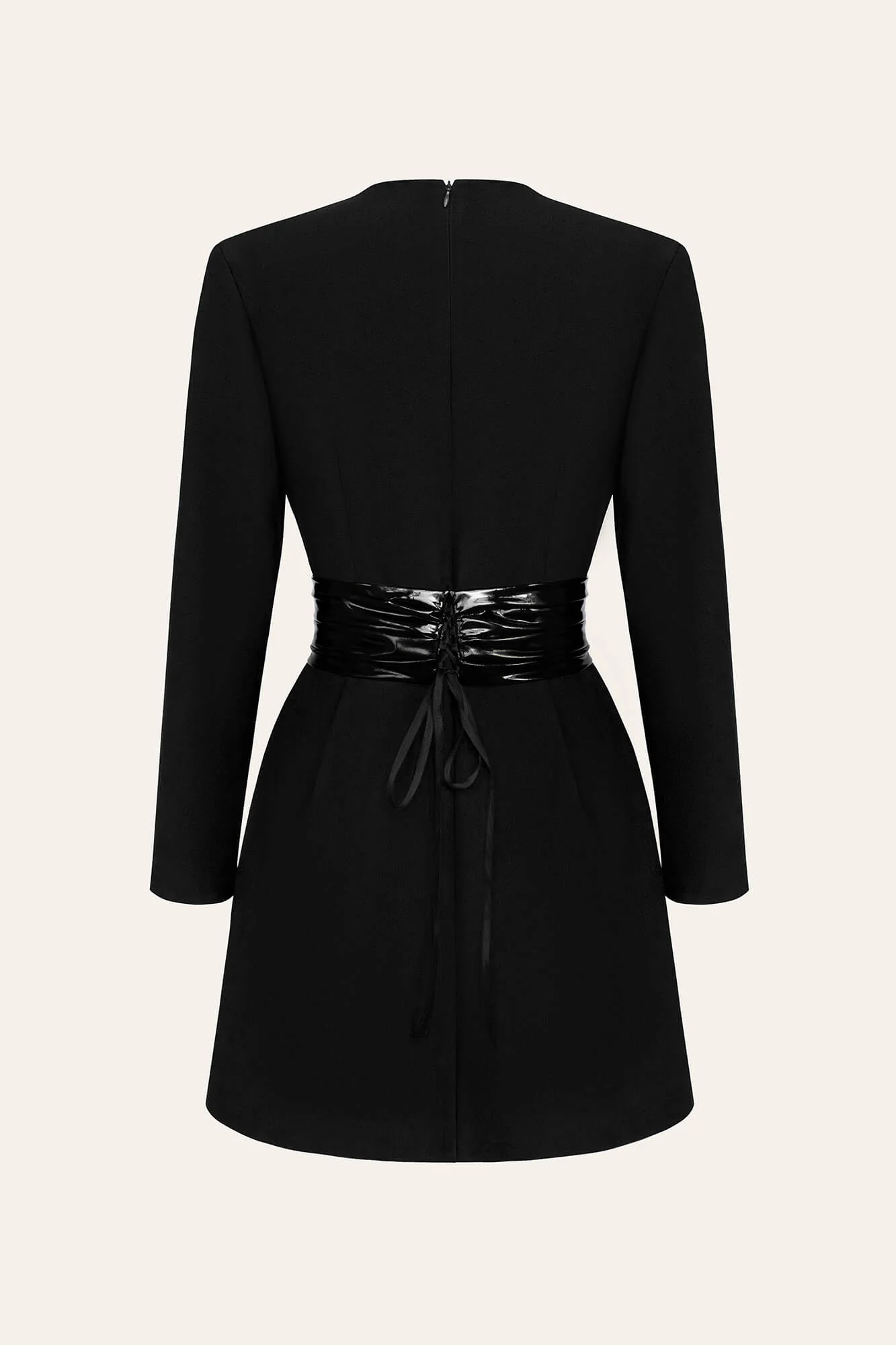 Long Sleeve Mini Dress with removable Rose belt