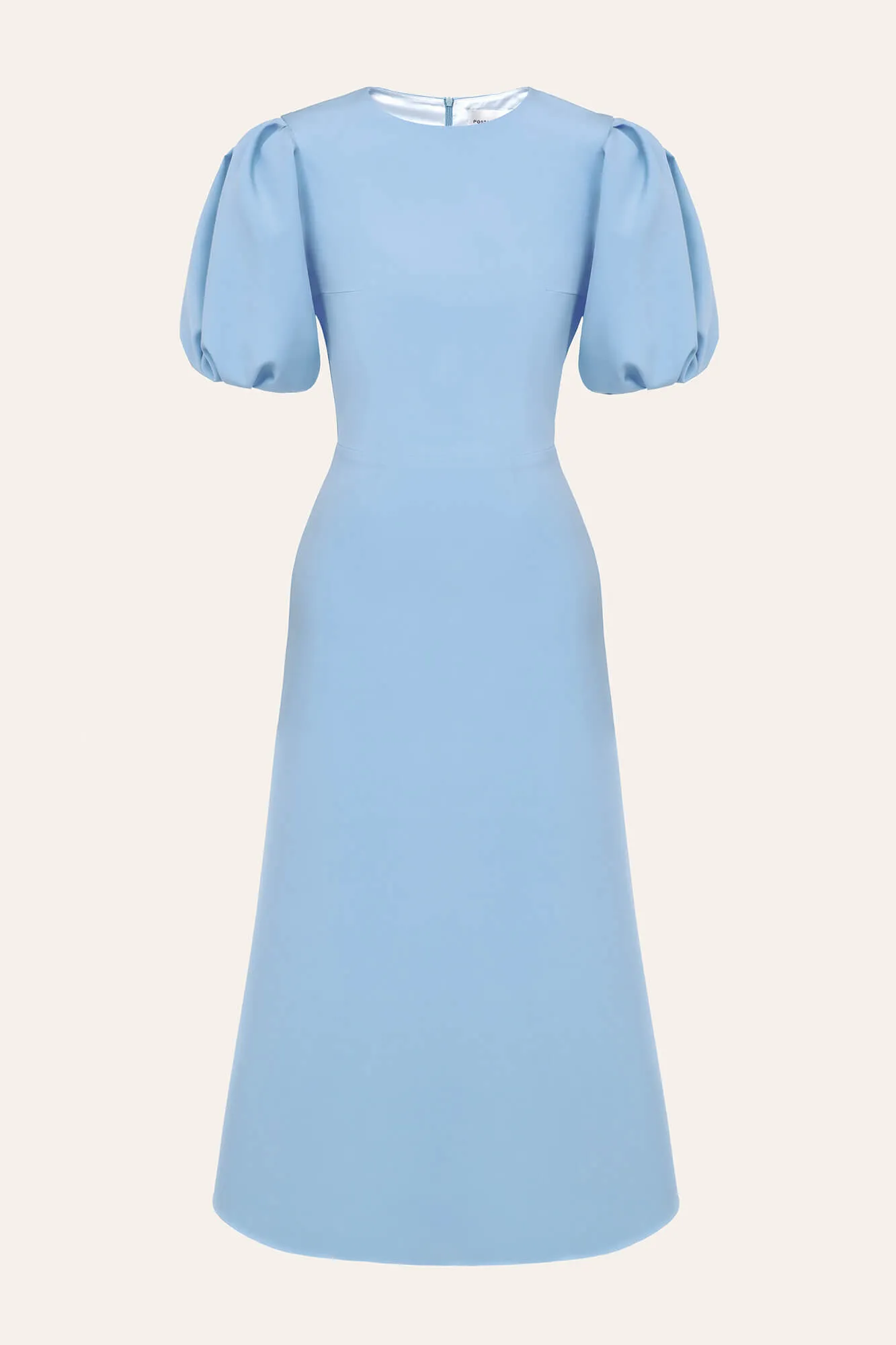 Godet Silhouette Puff Sleeve Midi Dress