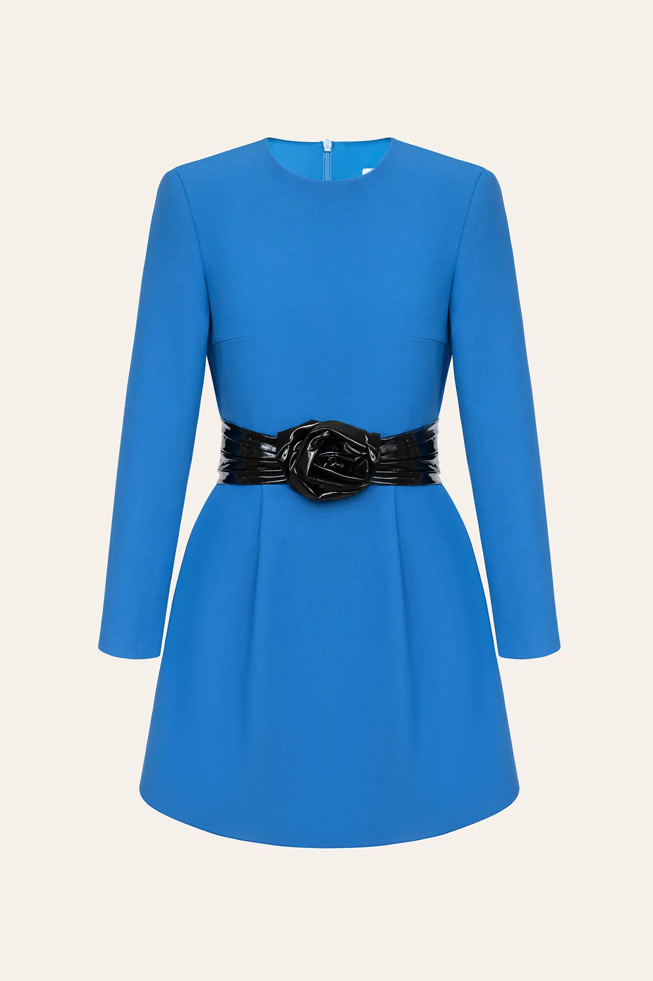 Long Sleeve Mini Dress with removable Rose belt