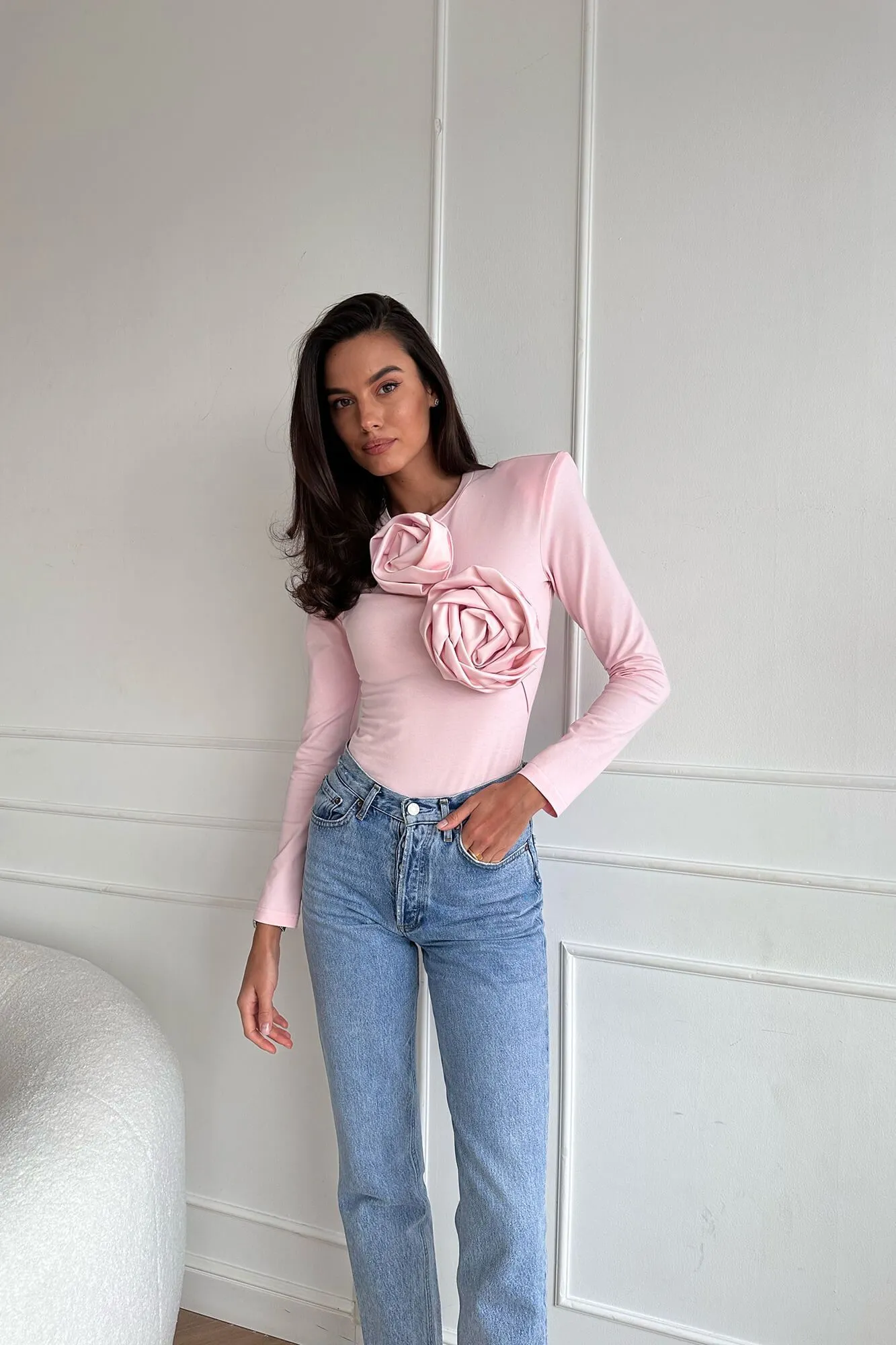 Rose Detail Knitted bodysuit