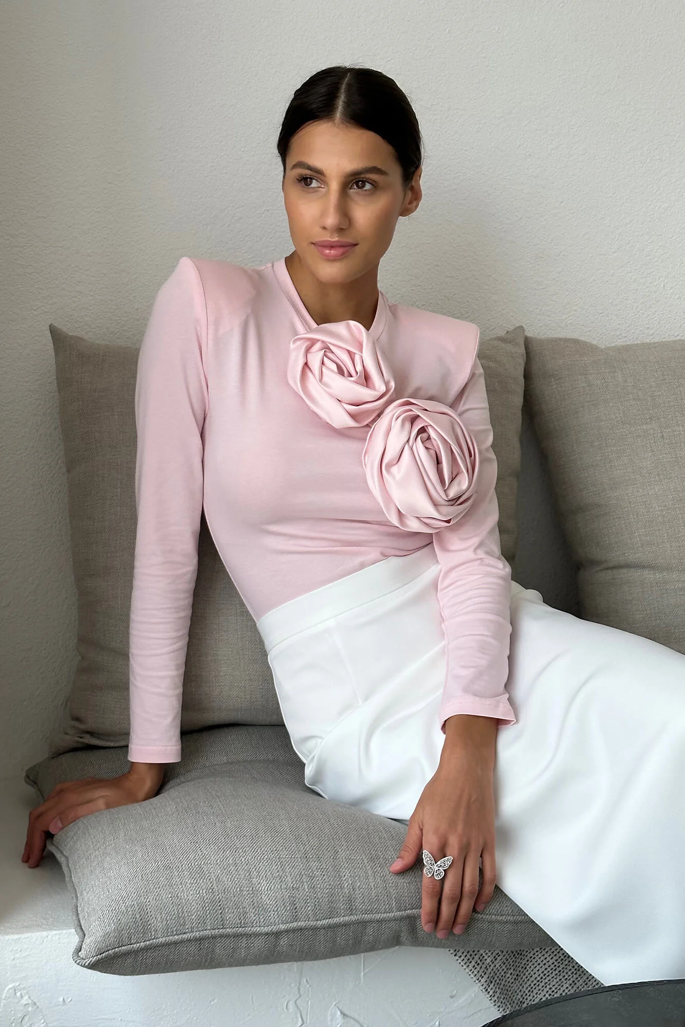 Rose Detail Knitted bodysuit