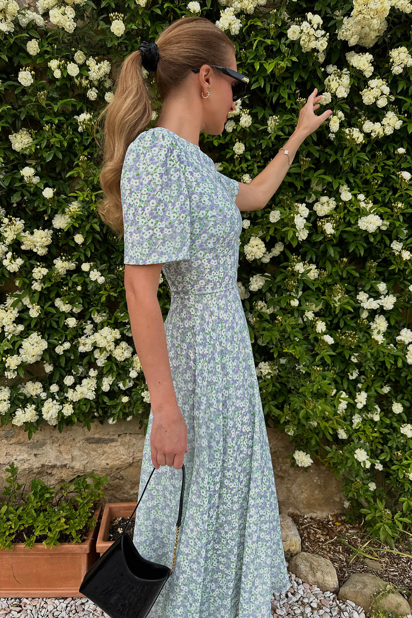 Short Sleeve Floral Midi Dress