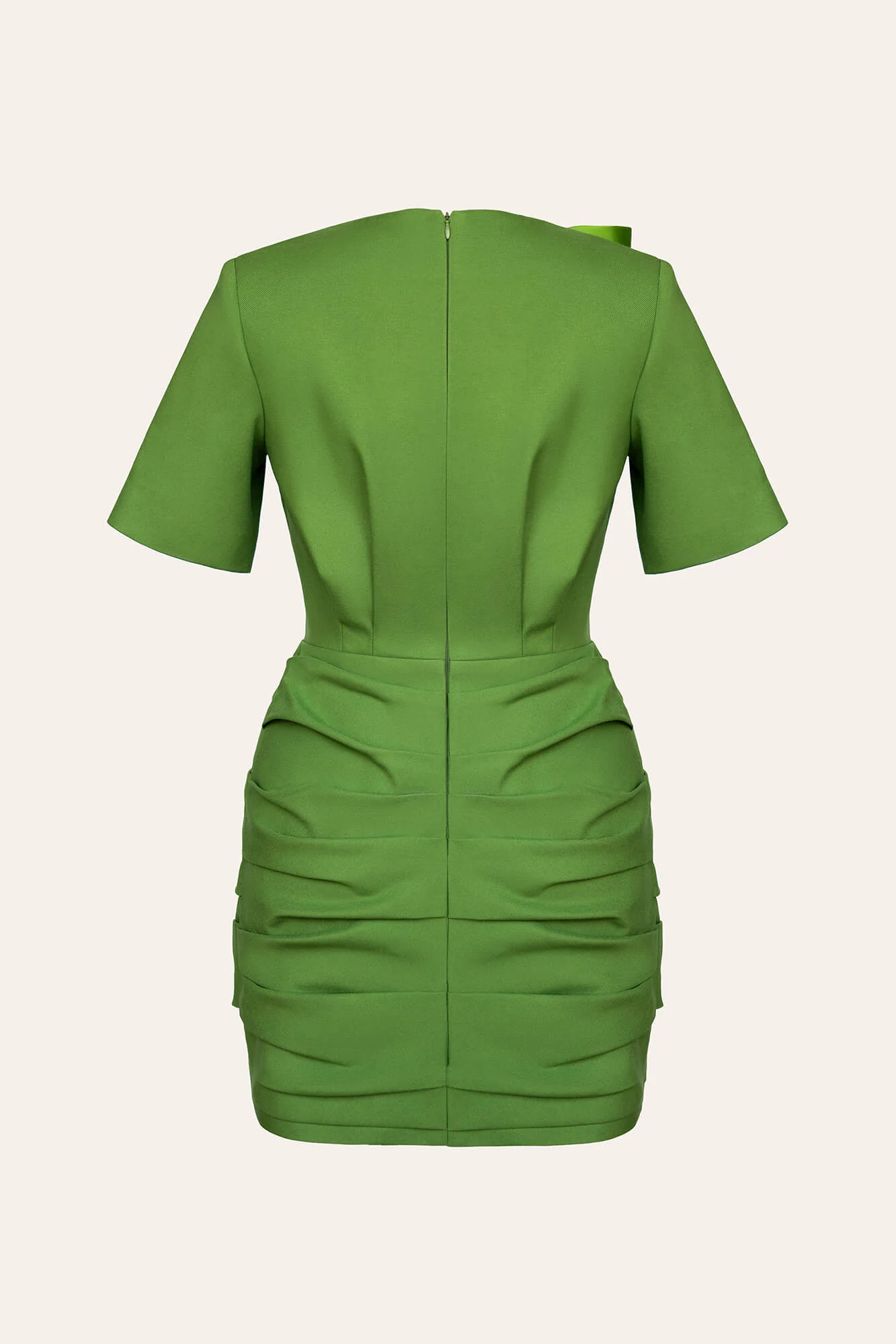 Decorated Shoulder Draped Skirt Mini Dress