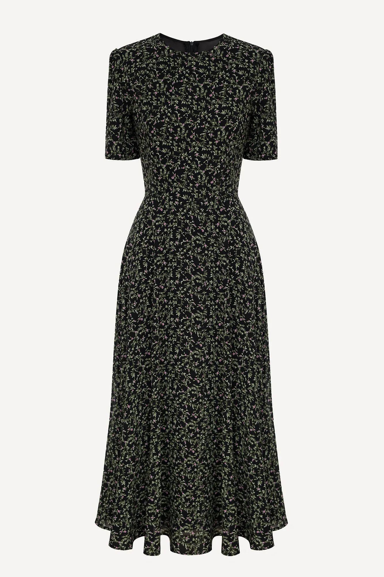 Short Sleeve Floral Midi Dress