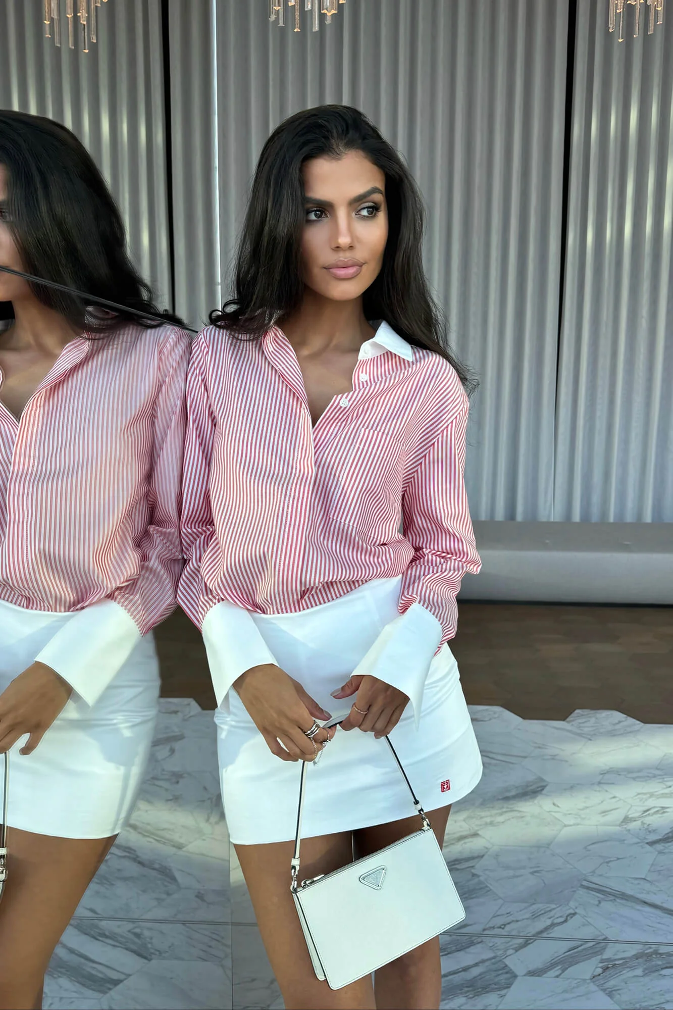 Contrasting Inserts Loose Fit Shirt