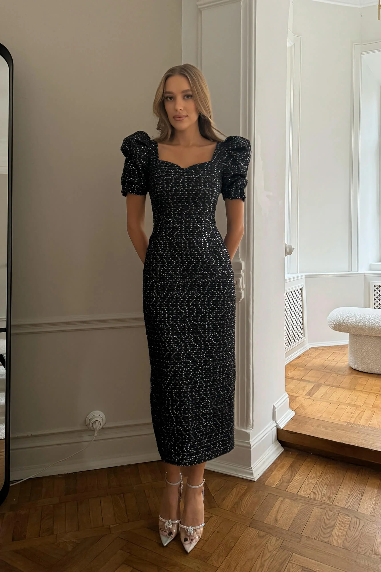 Sweetheart Denim Midi Dress