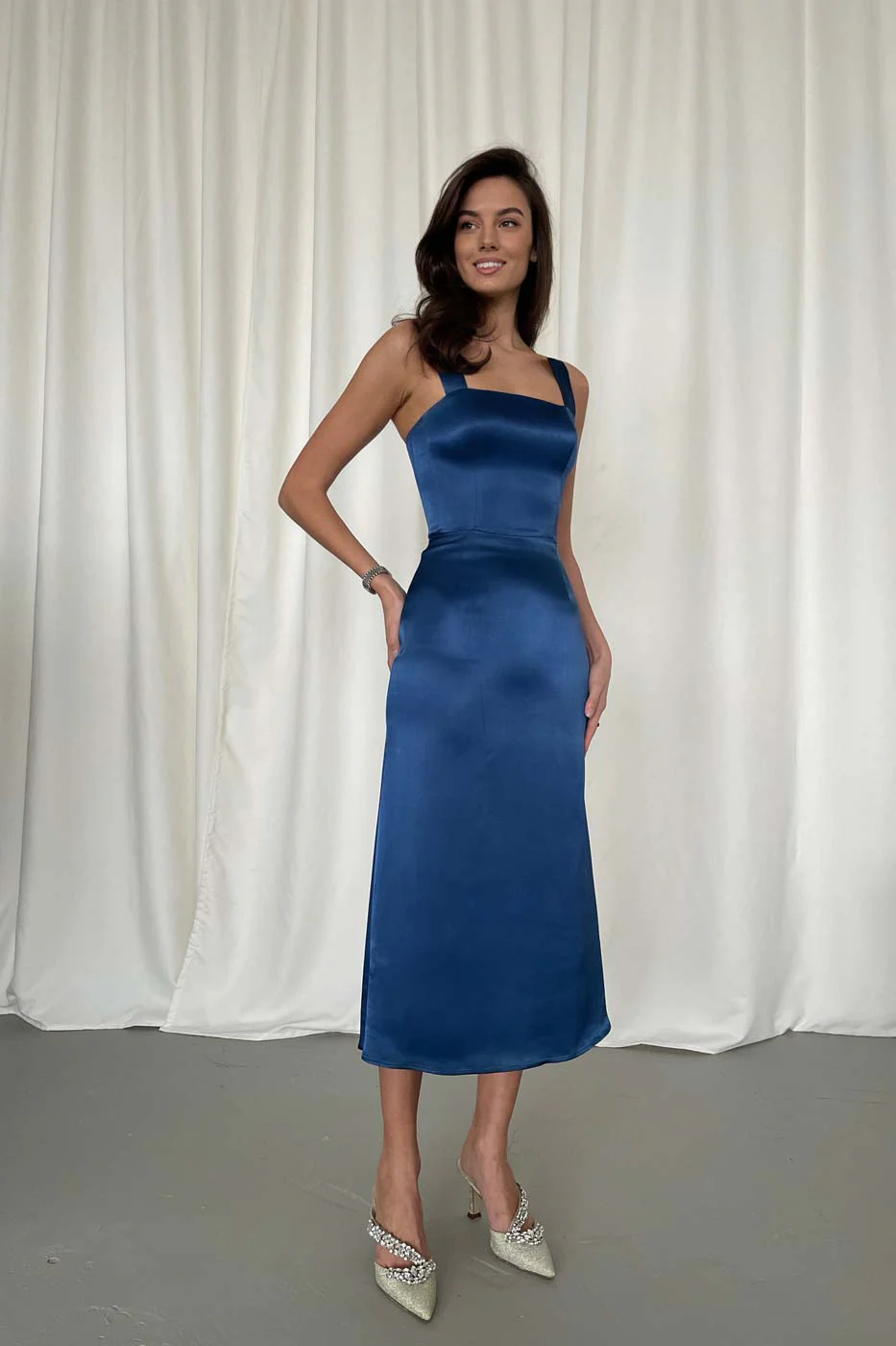 Fitted Straight Corset Midi Dress