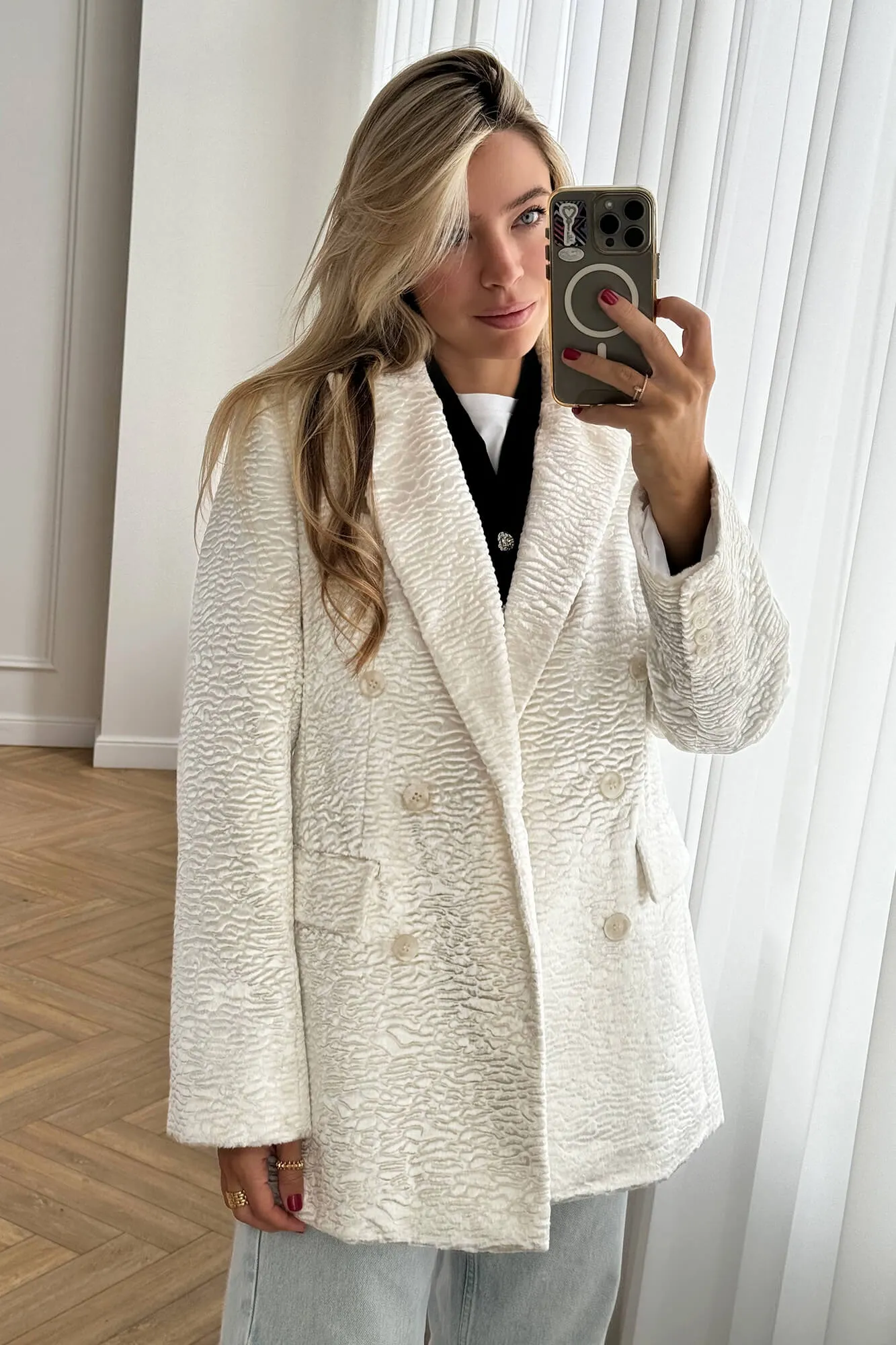 Cropped Double Breasted Coat