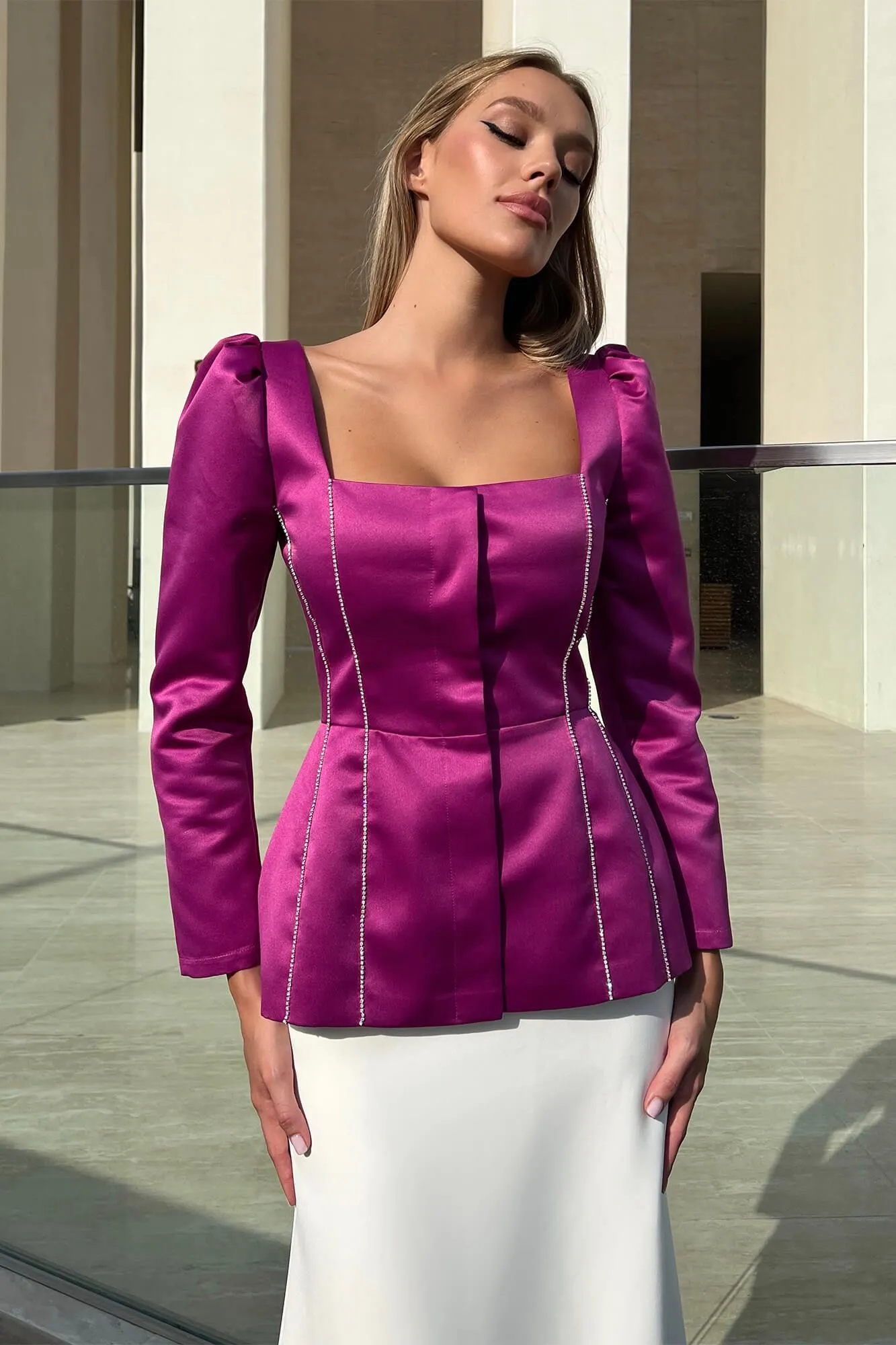 Satin Decorated Top