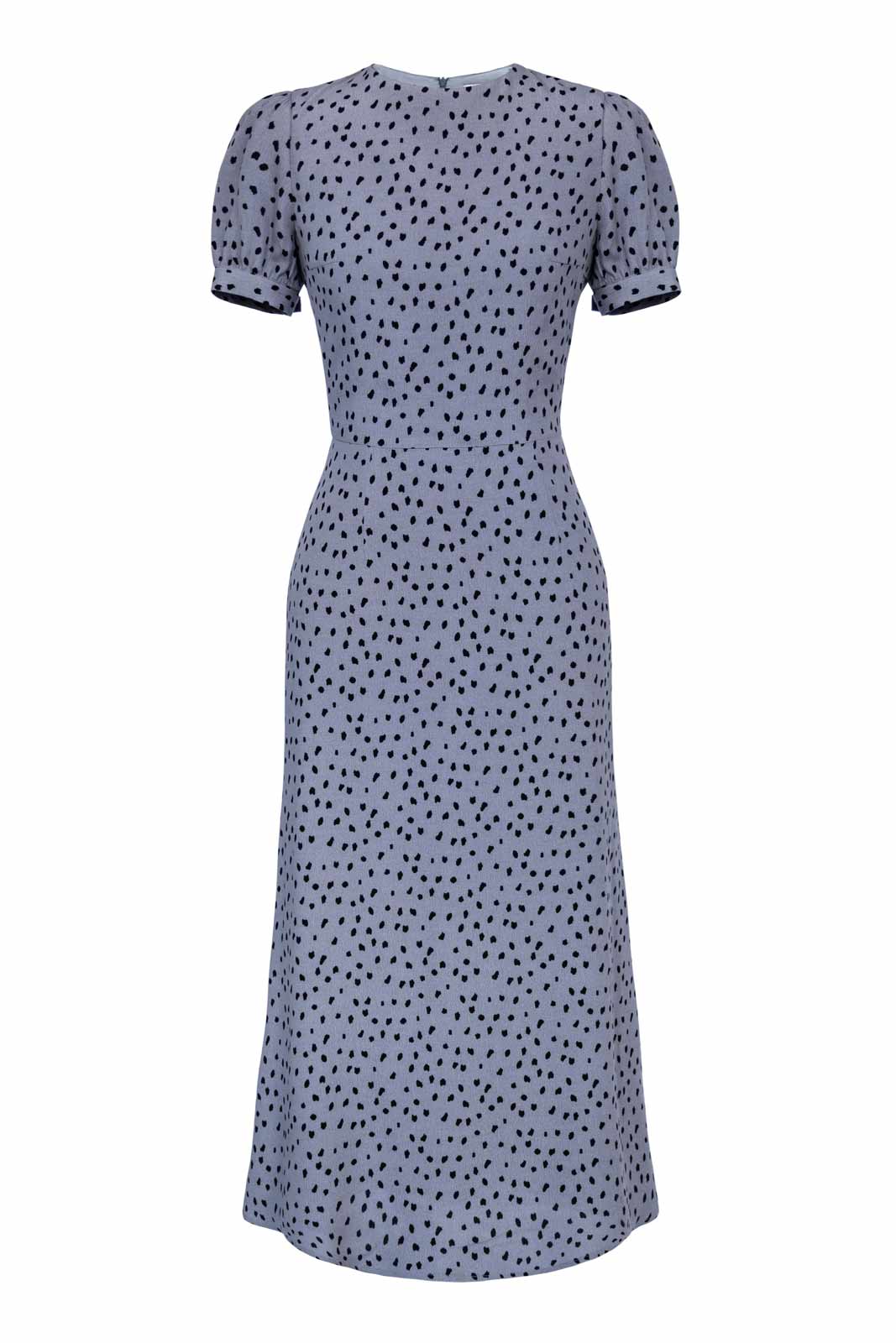 Fitted short sleeve midi dress