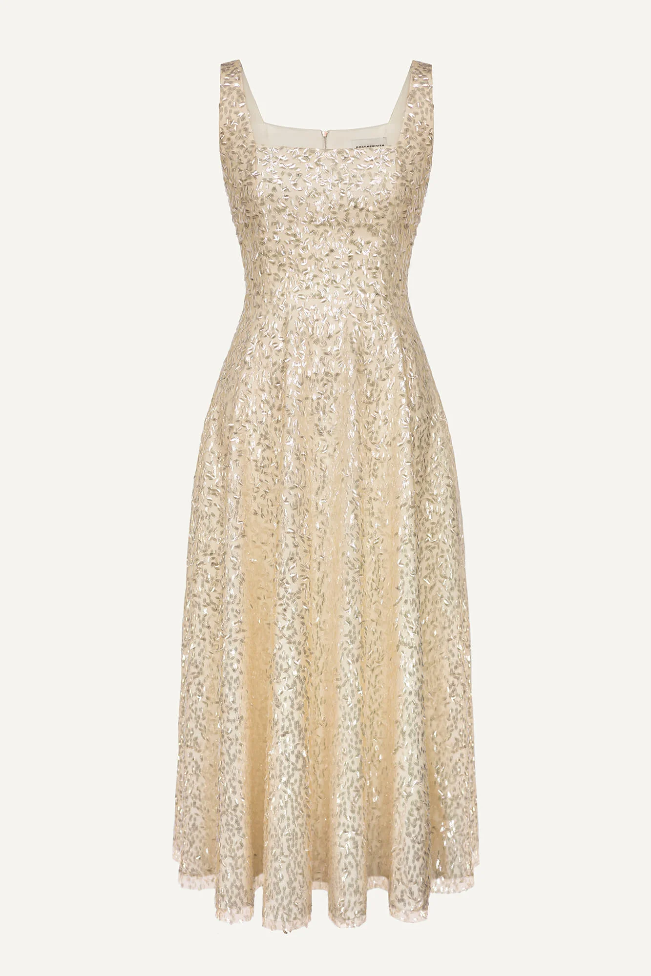 Sequin Square Neck Midi Dress