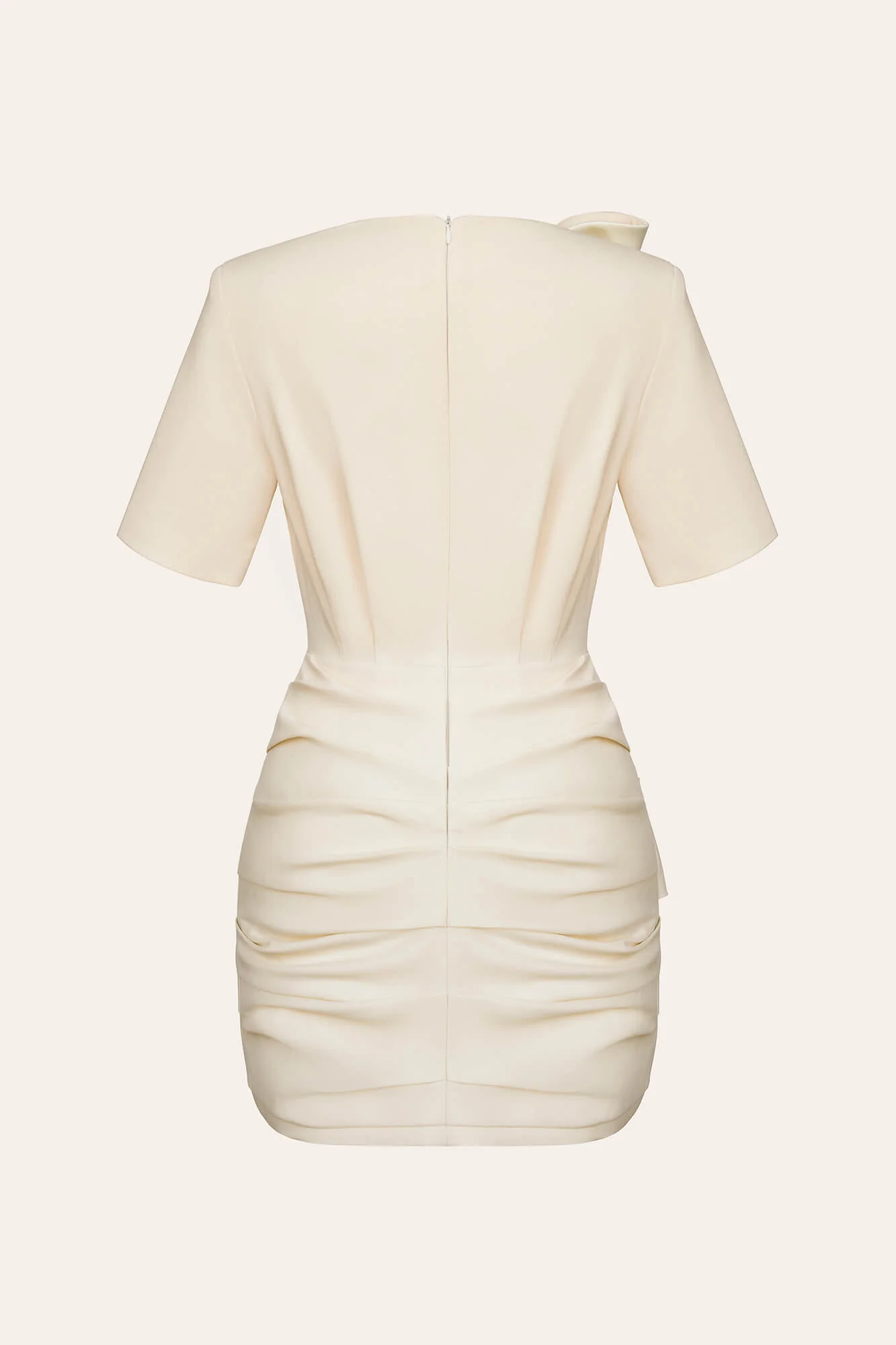 Decorated Shoulder Draped Skirt Mini Dress