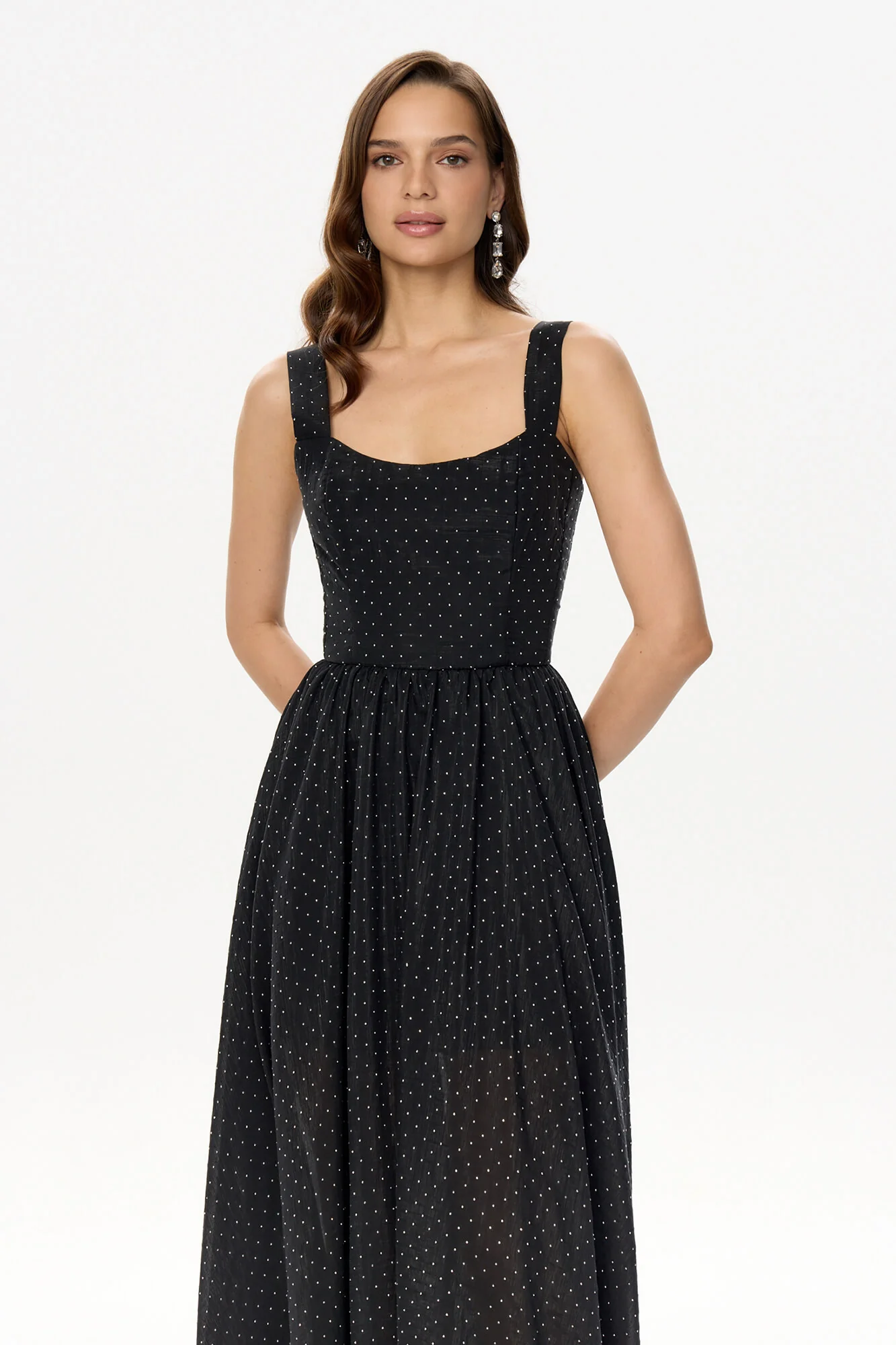 Sweetheart Sequined Midi Dress