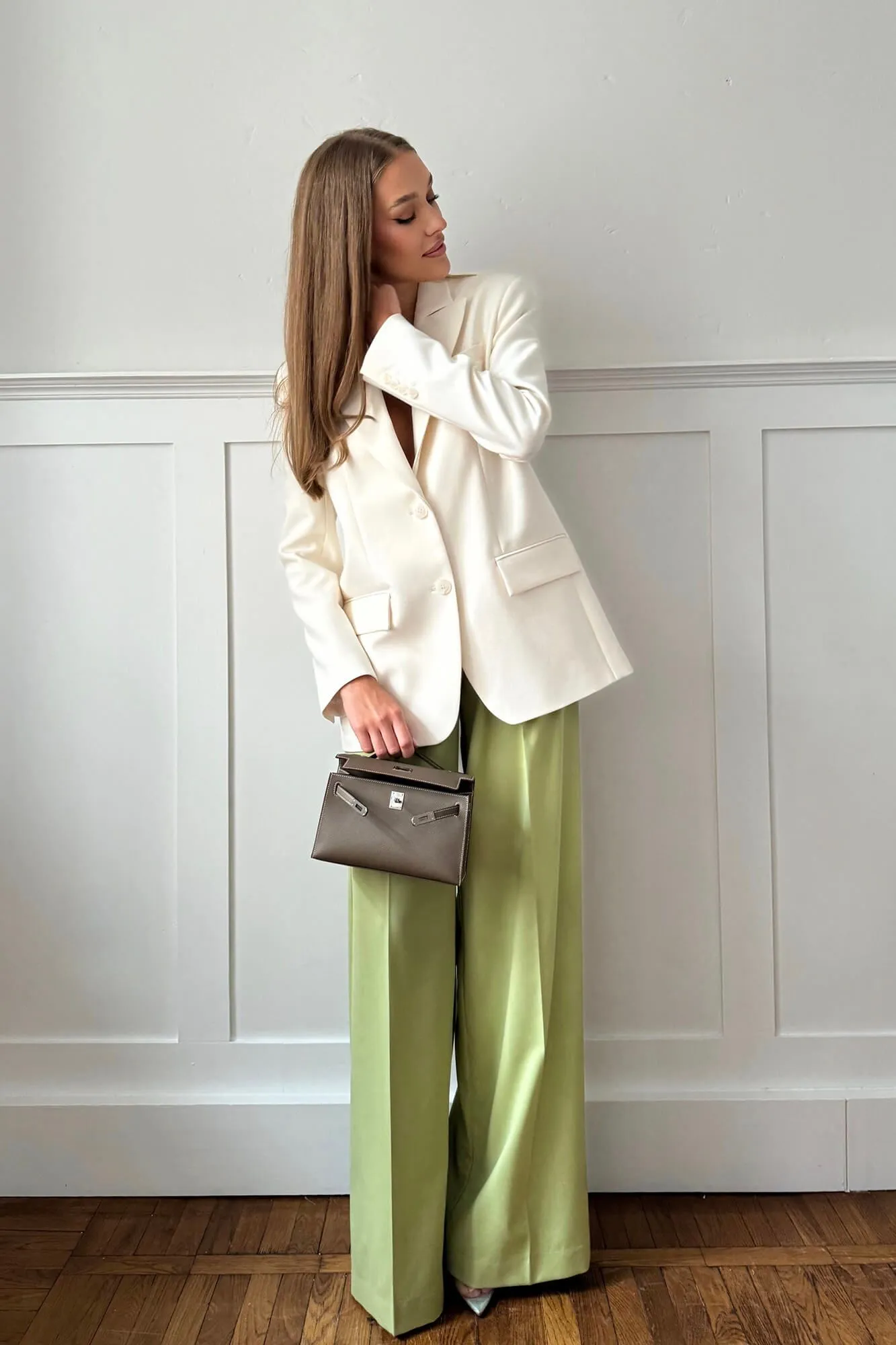 Pleated Wide Leg Trousers