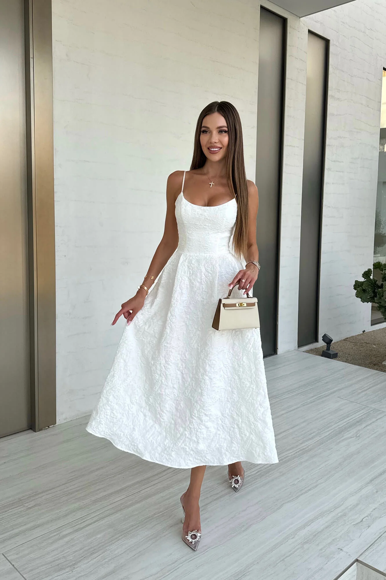 Jacquard Fitted Corset Bustier Dress