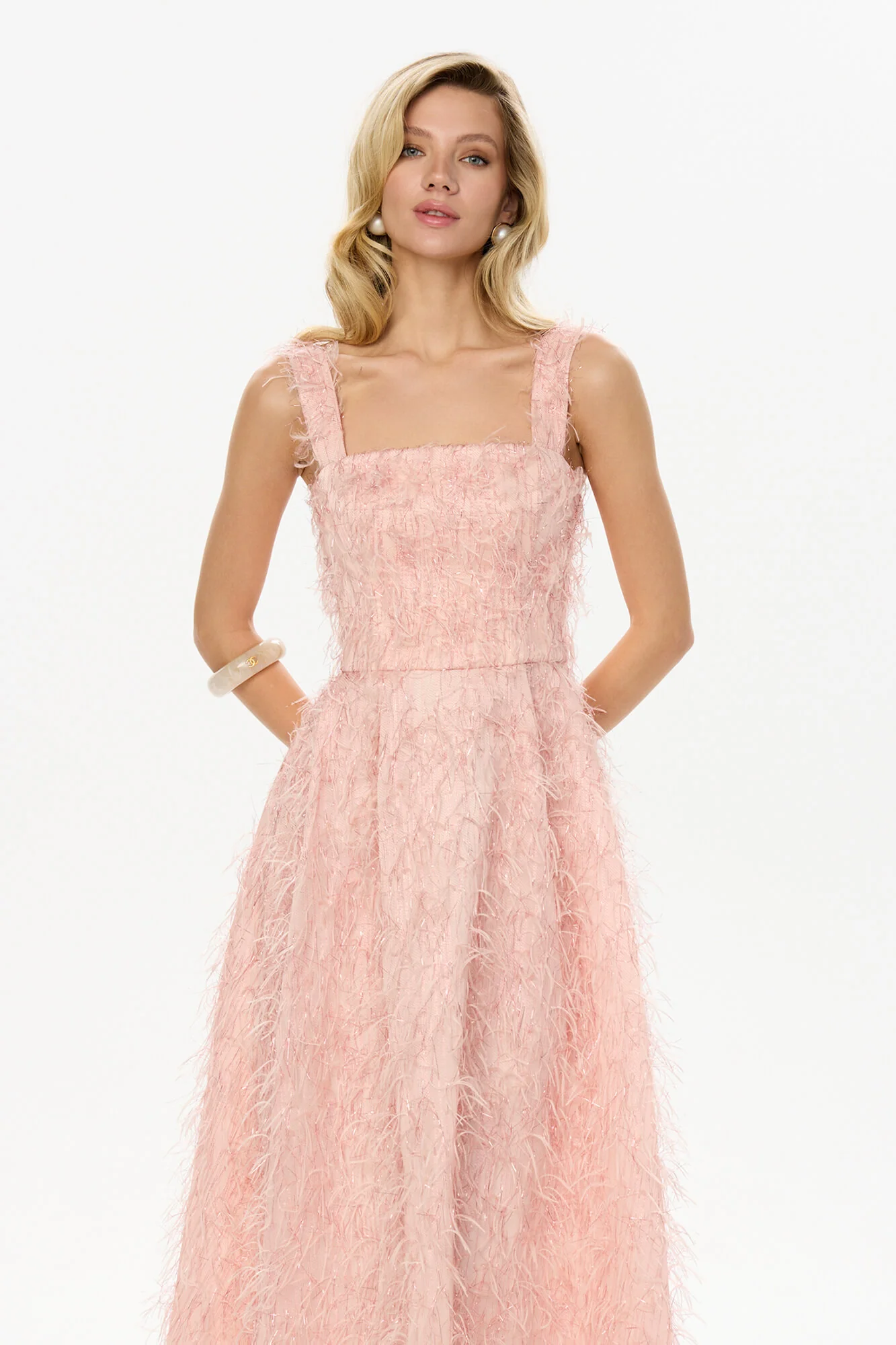 Pleated Corset Midi Dress