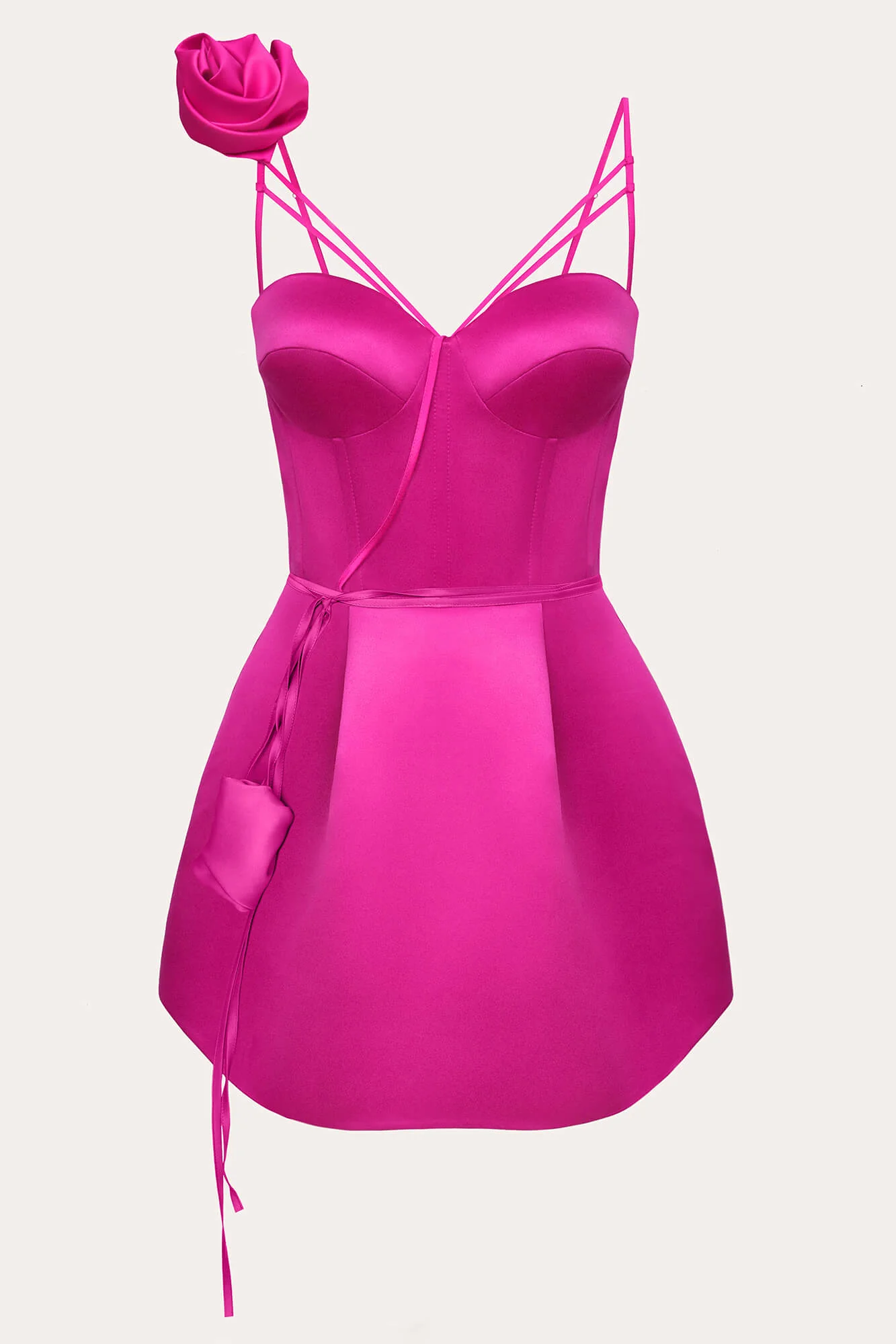 Rose Detail Bell Corset Mini Dress