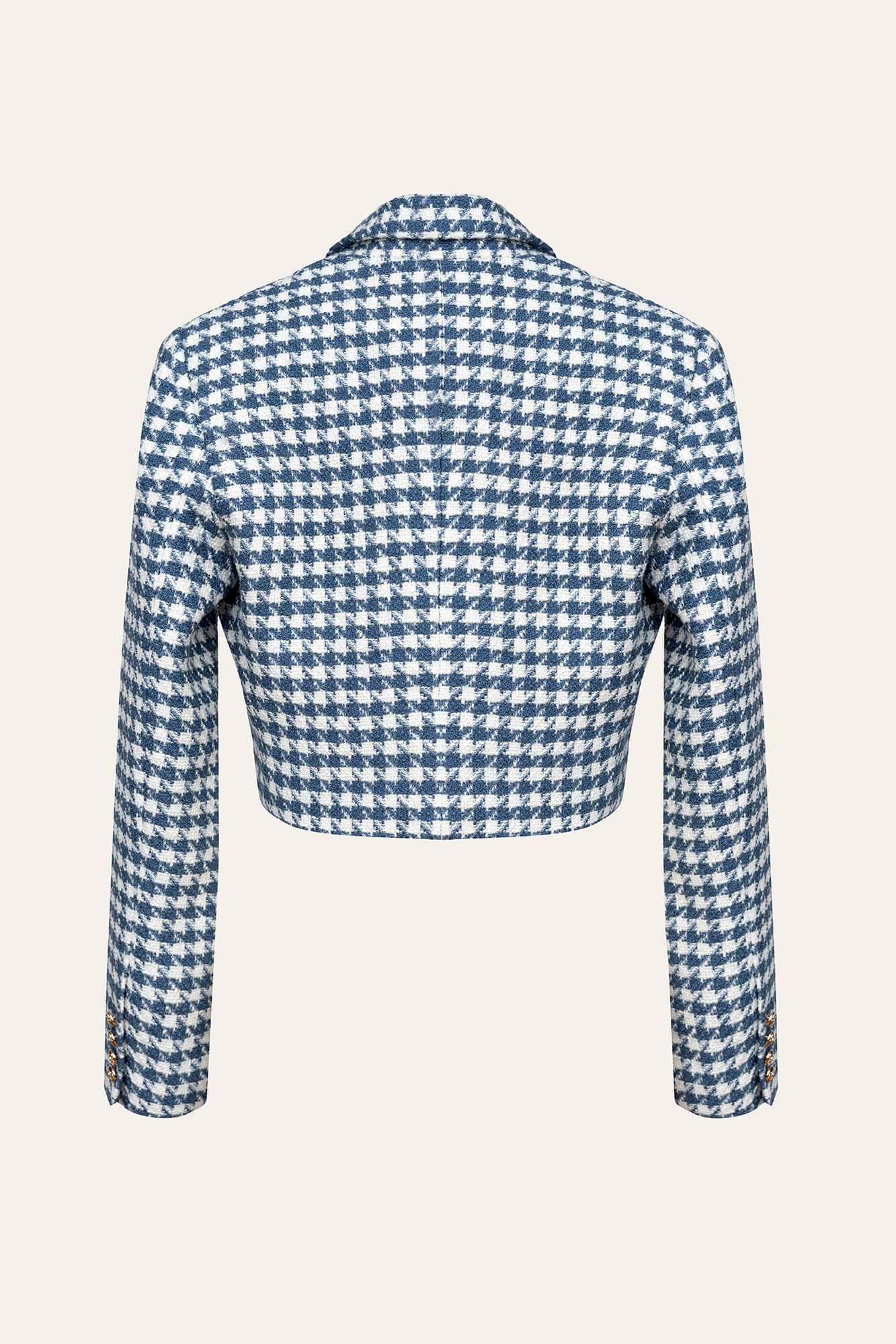 Cropped Jacket With Voluminous Shoulders