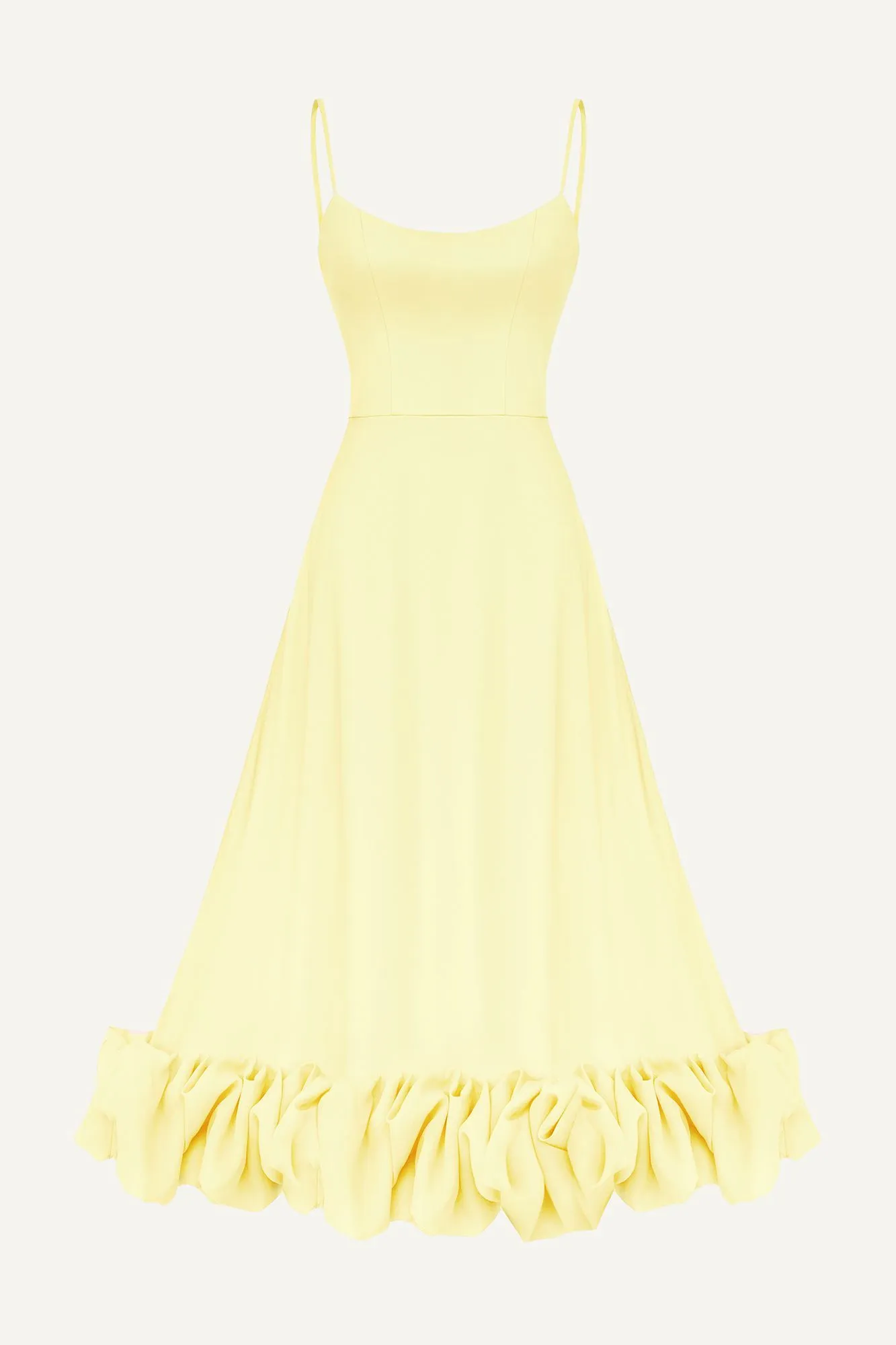 Flounce Bustier Midi Dress