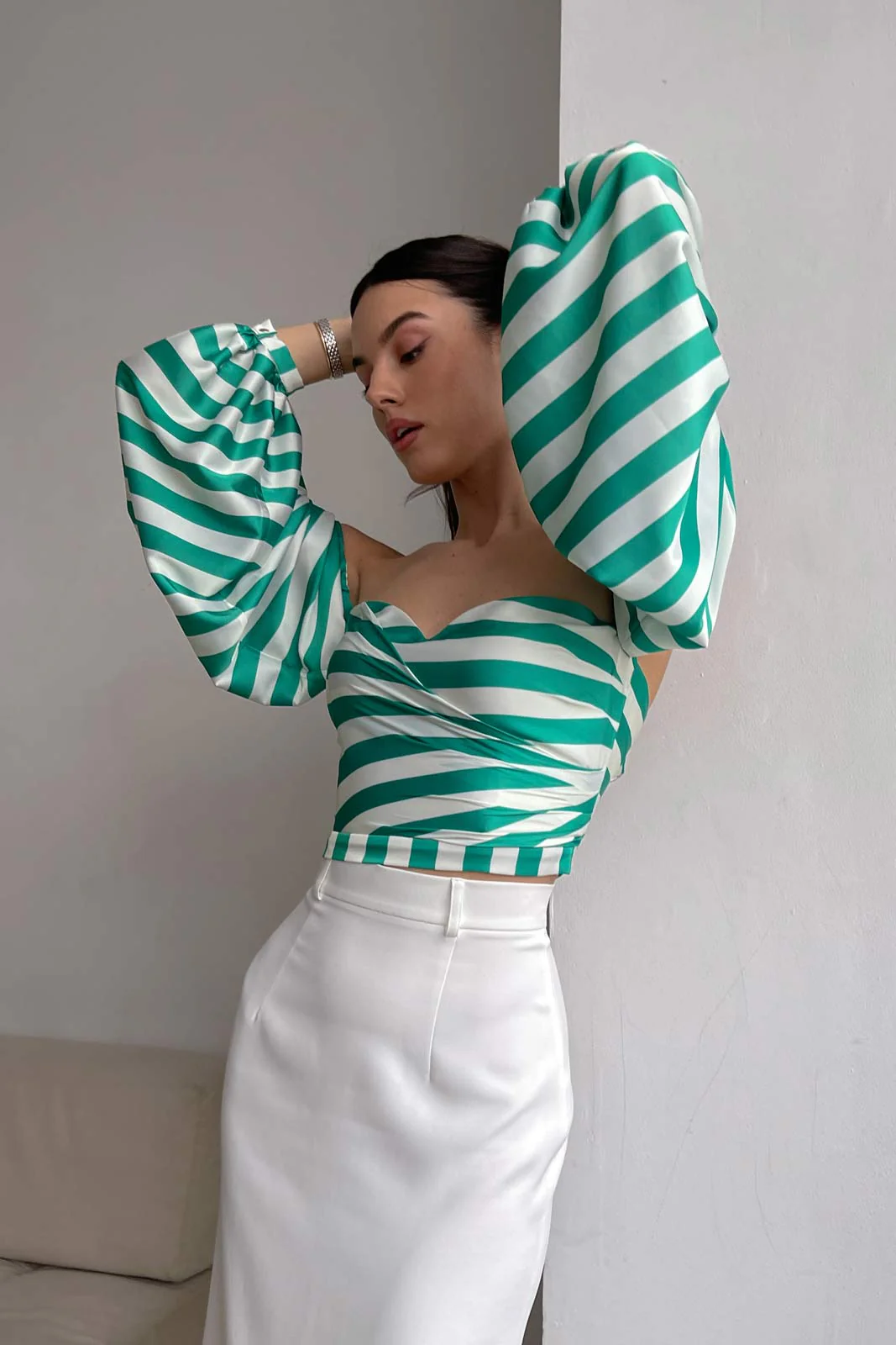 Striped Bustier Crop Top