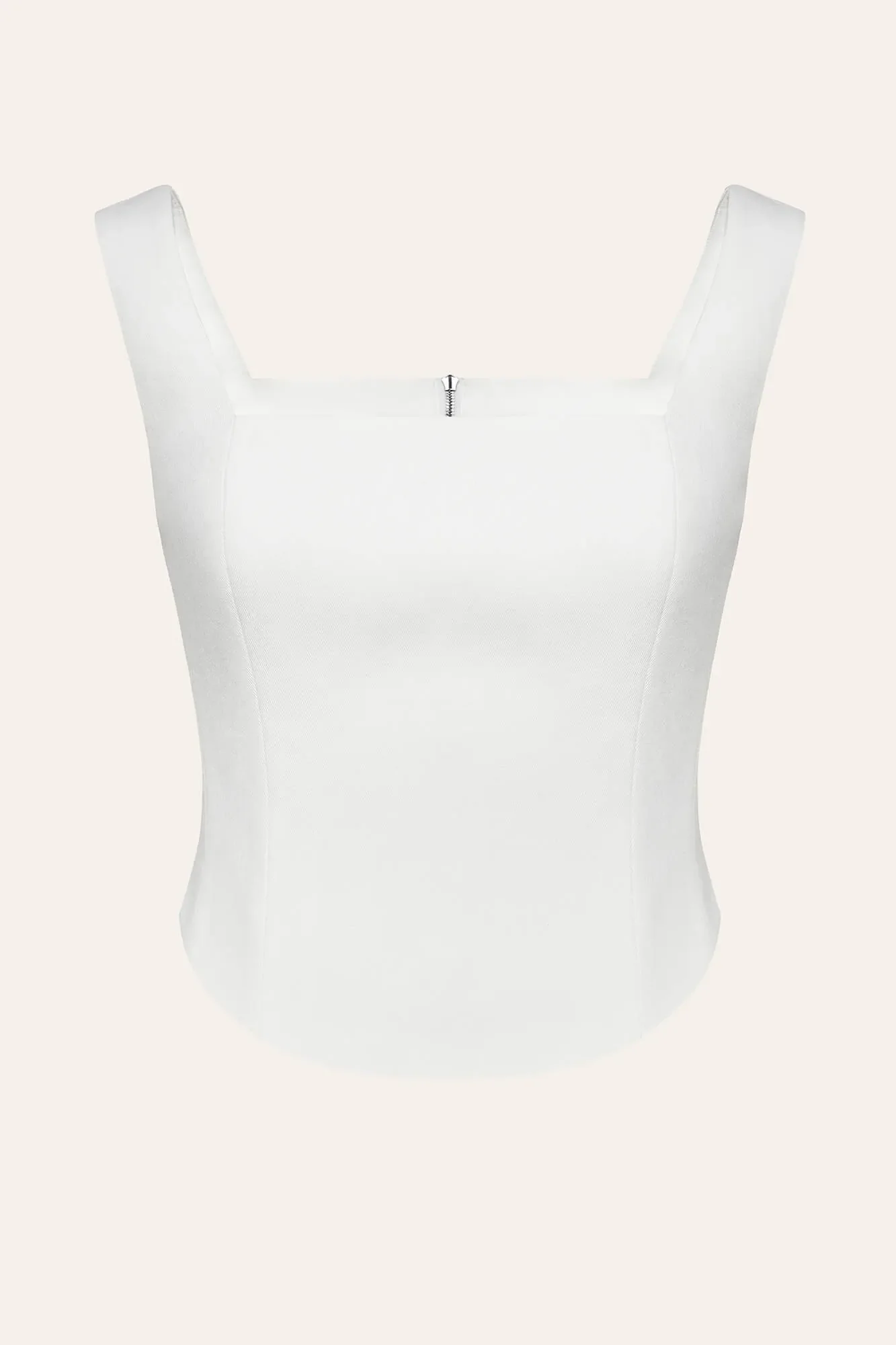 Satin Square Neck Top with removable rose