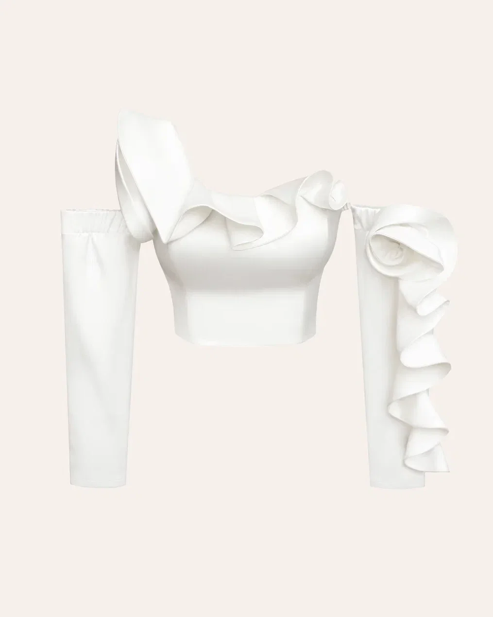 Long Sleeve Roses Crop Top