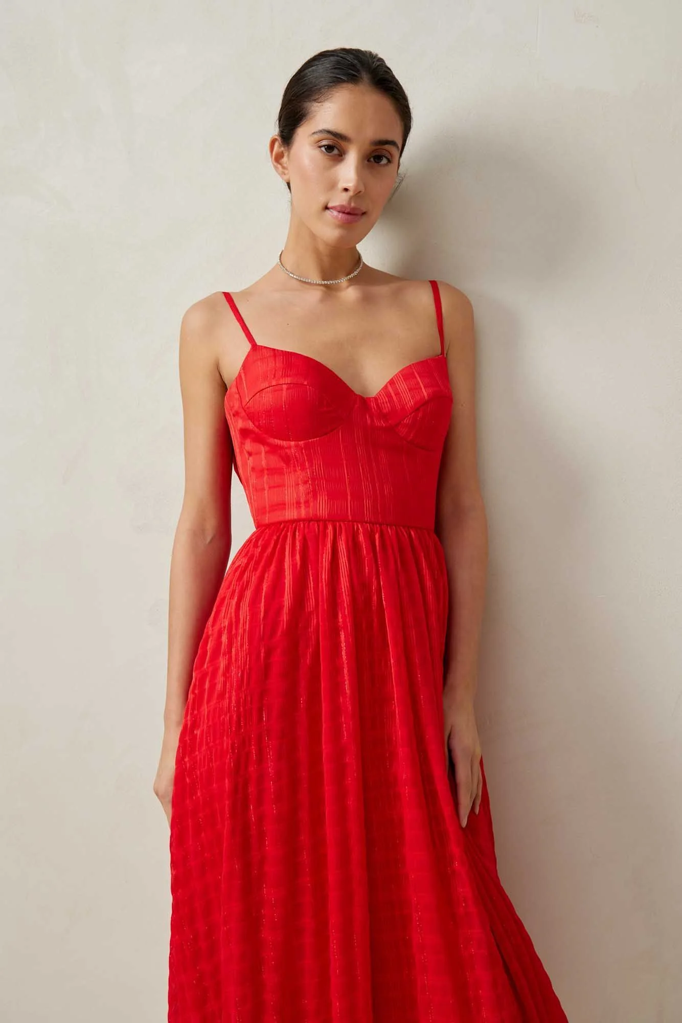 Bustier Flare Vneck Dress