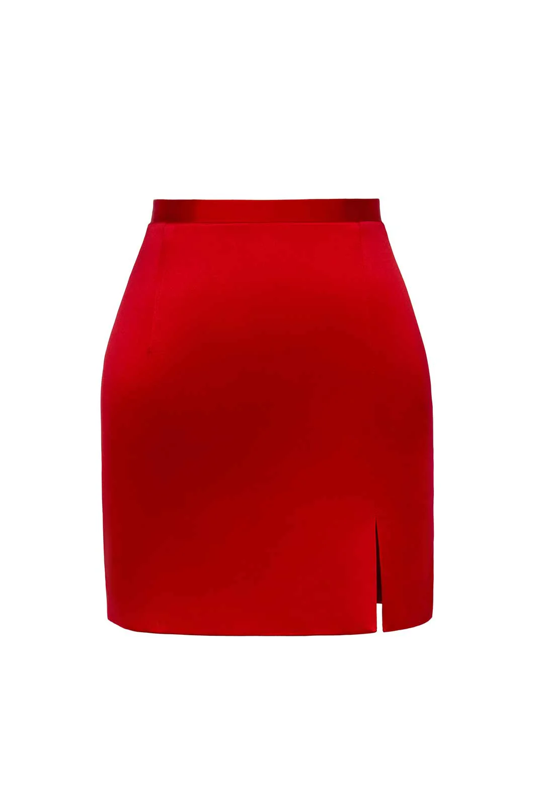 Satin Slit Mini Skirt