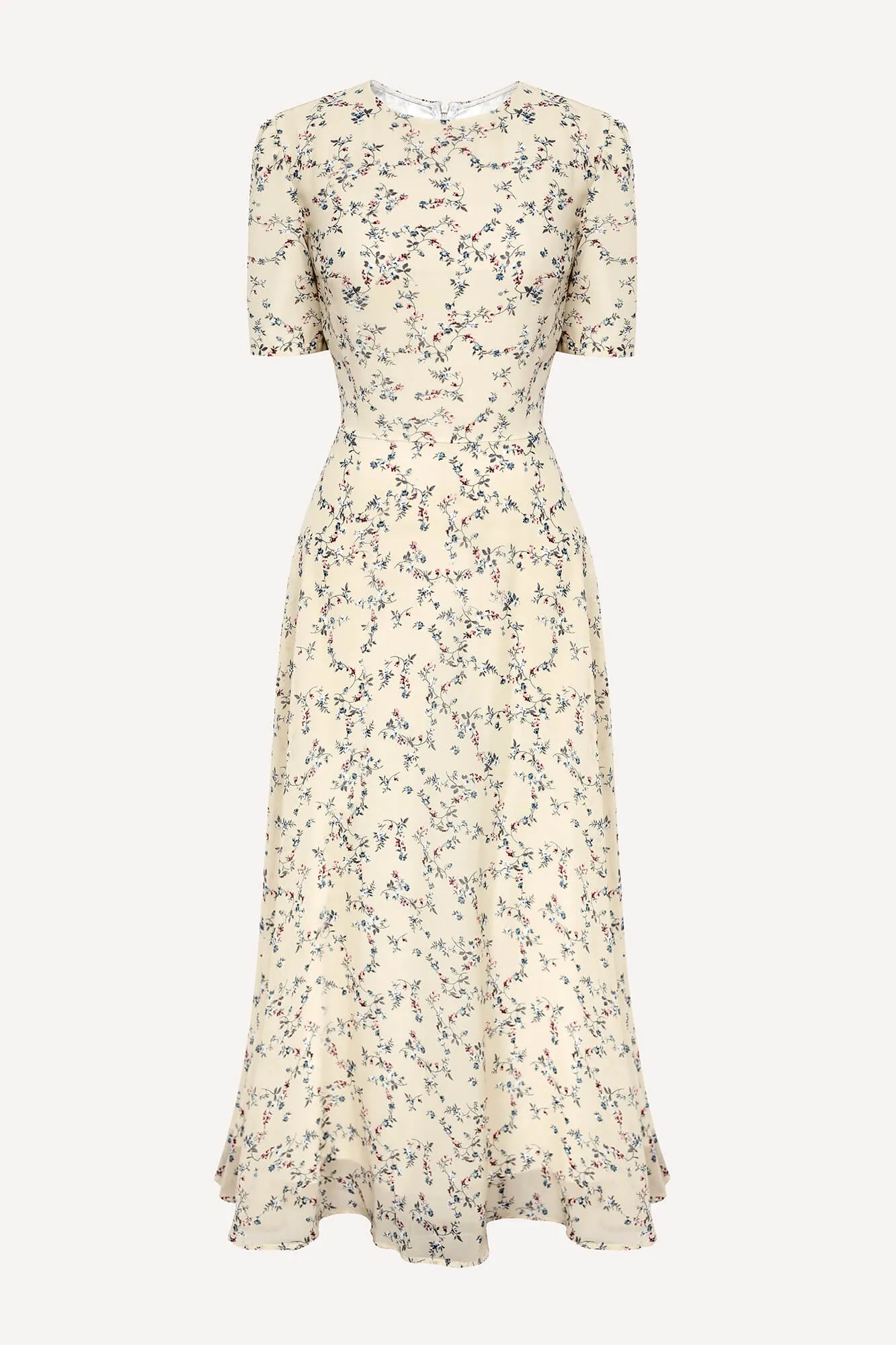 Short Sleeve Floral Midi Dress
