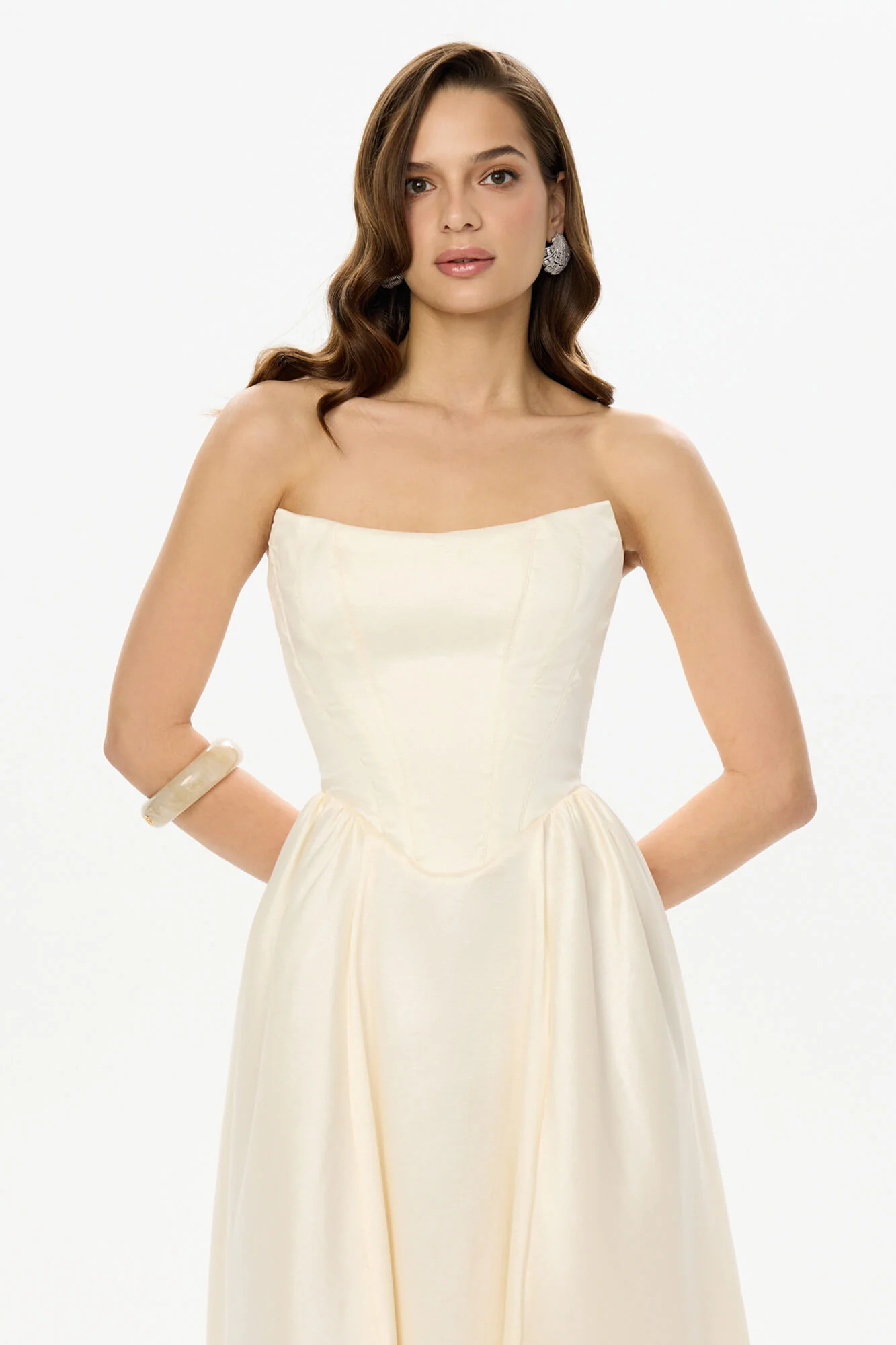 Tuck Corset Top Midi Dress