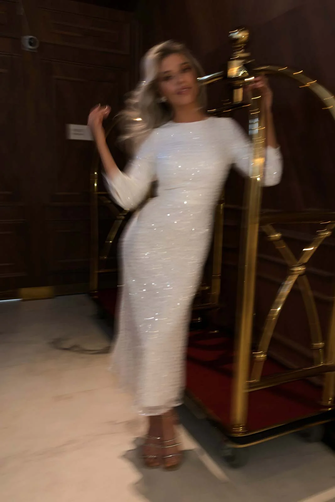 Sequin Fitted Midi Dress