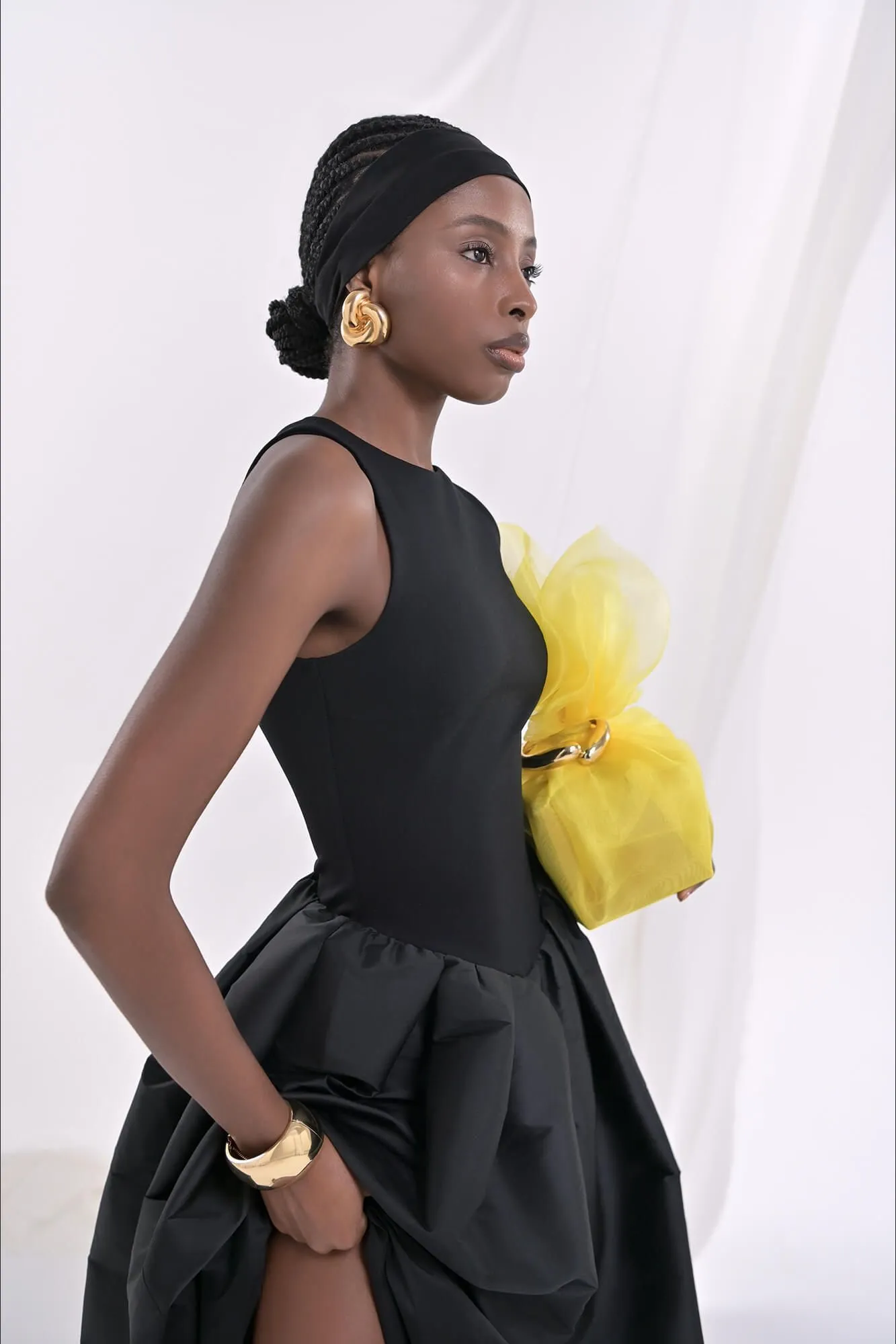 Midi Dress With Puffy Skirt