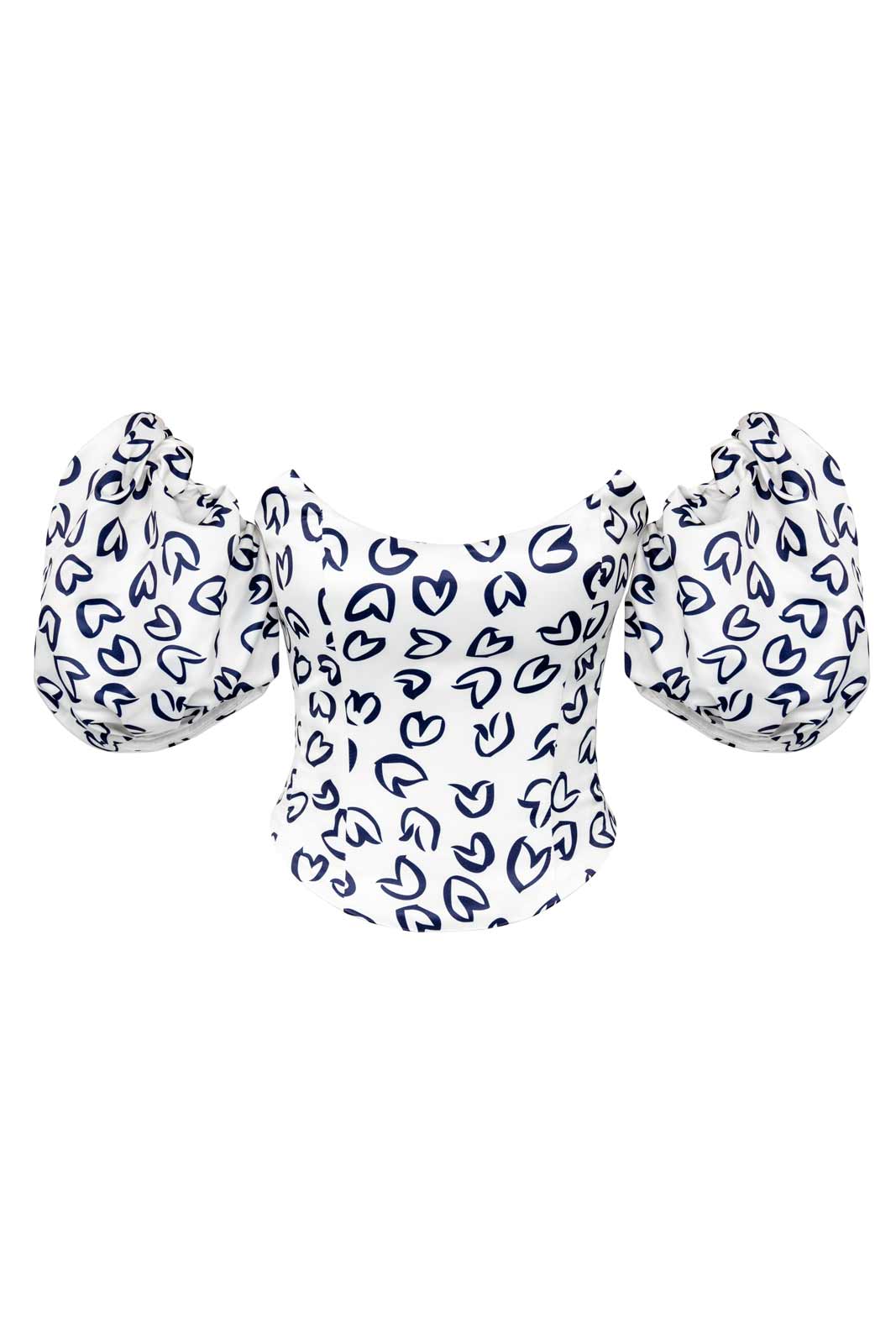 Heart Printed Bustier Top